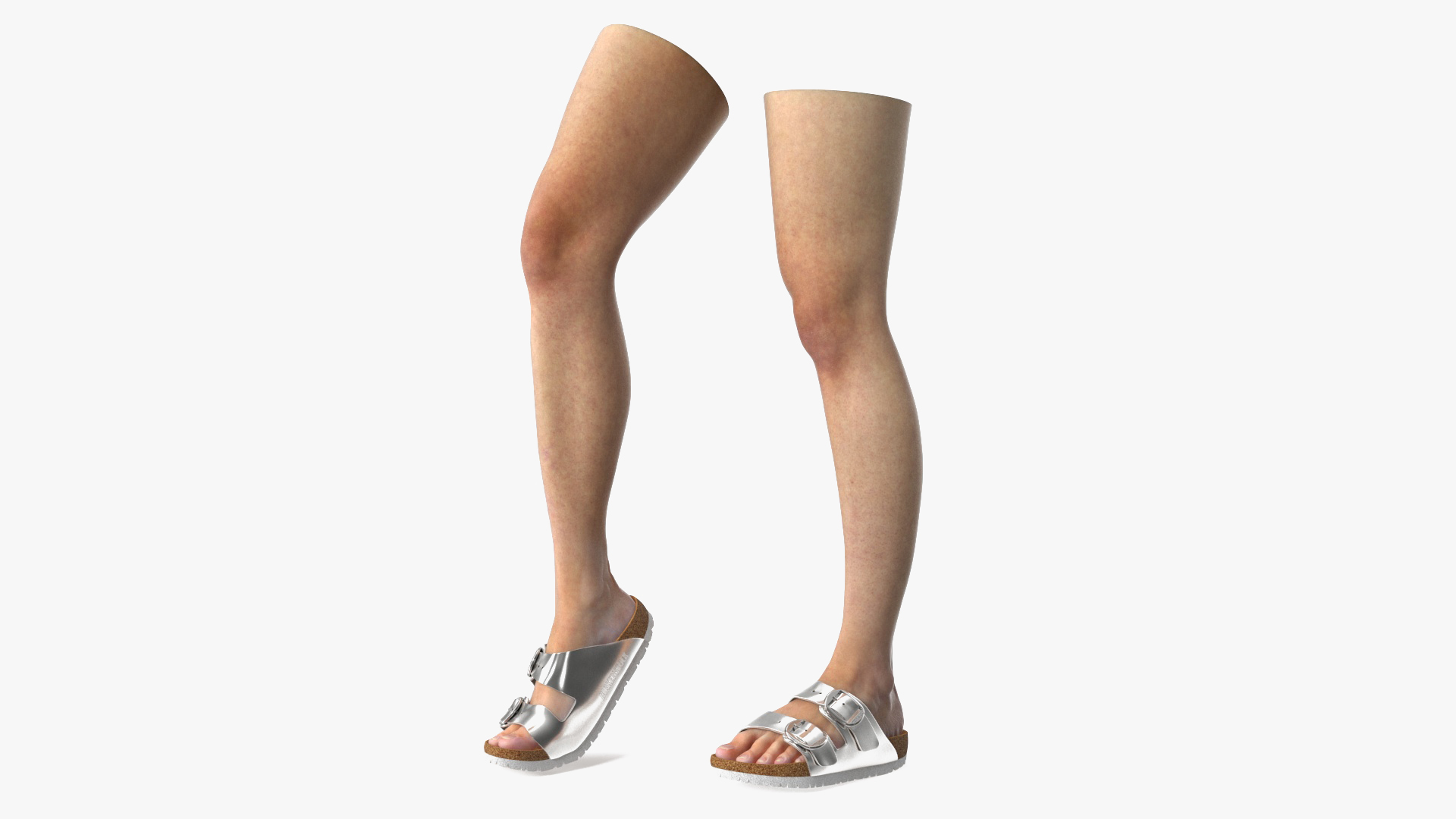 Womens Feet in Casual Flip-Flops 3D