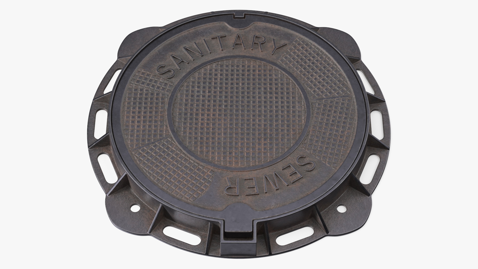 3D Steel Sewer Manhole Old model