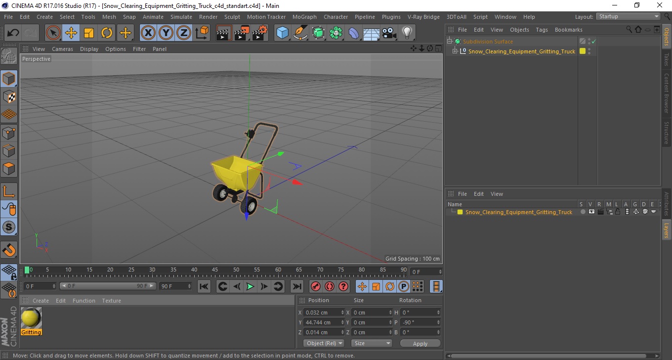 3D Snow Clearing Equipment Gritting Truck model