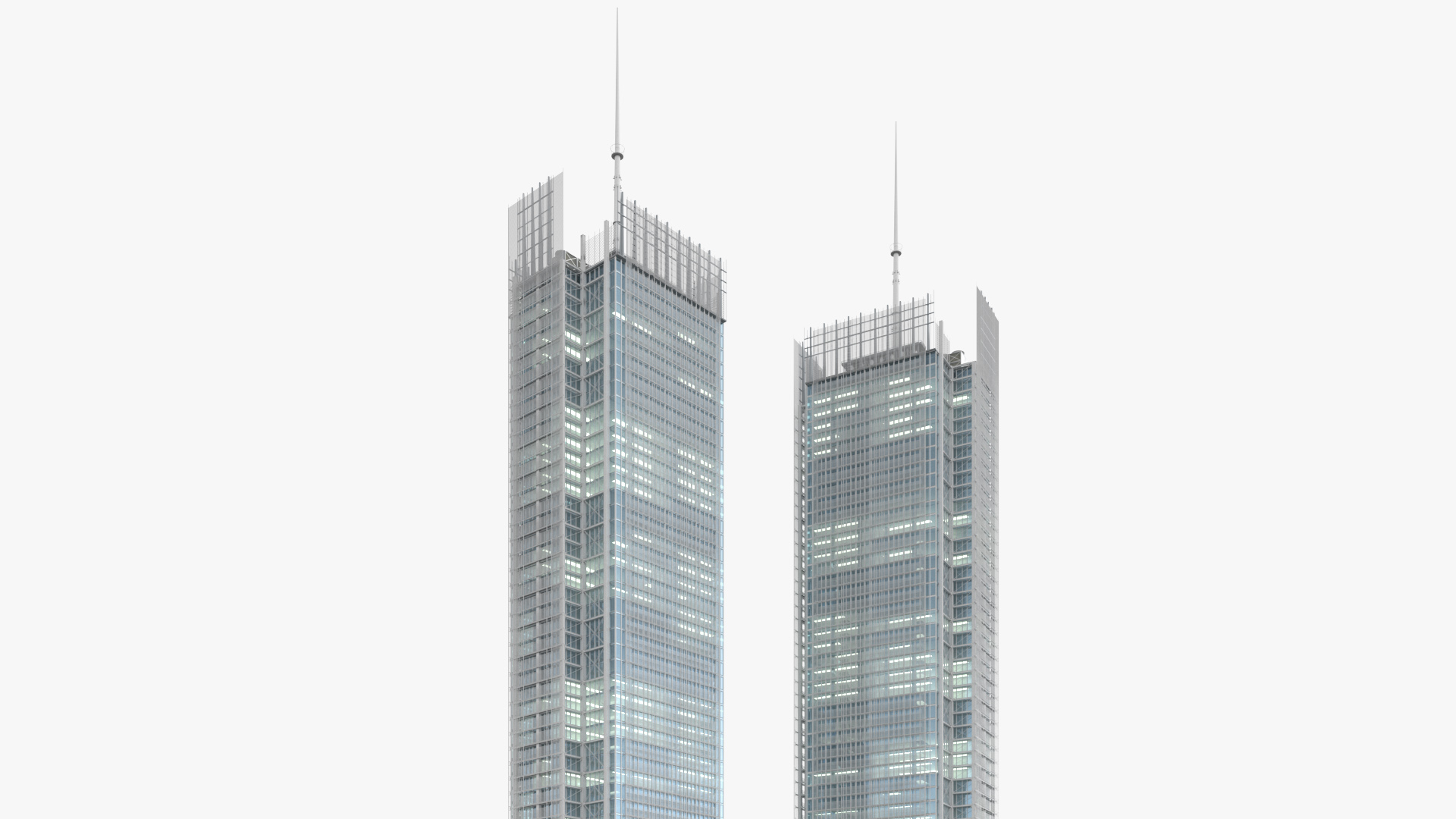 3D model New York Times Tower Lights On