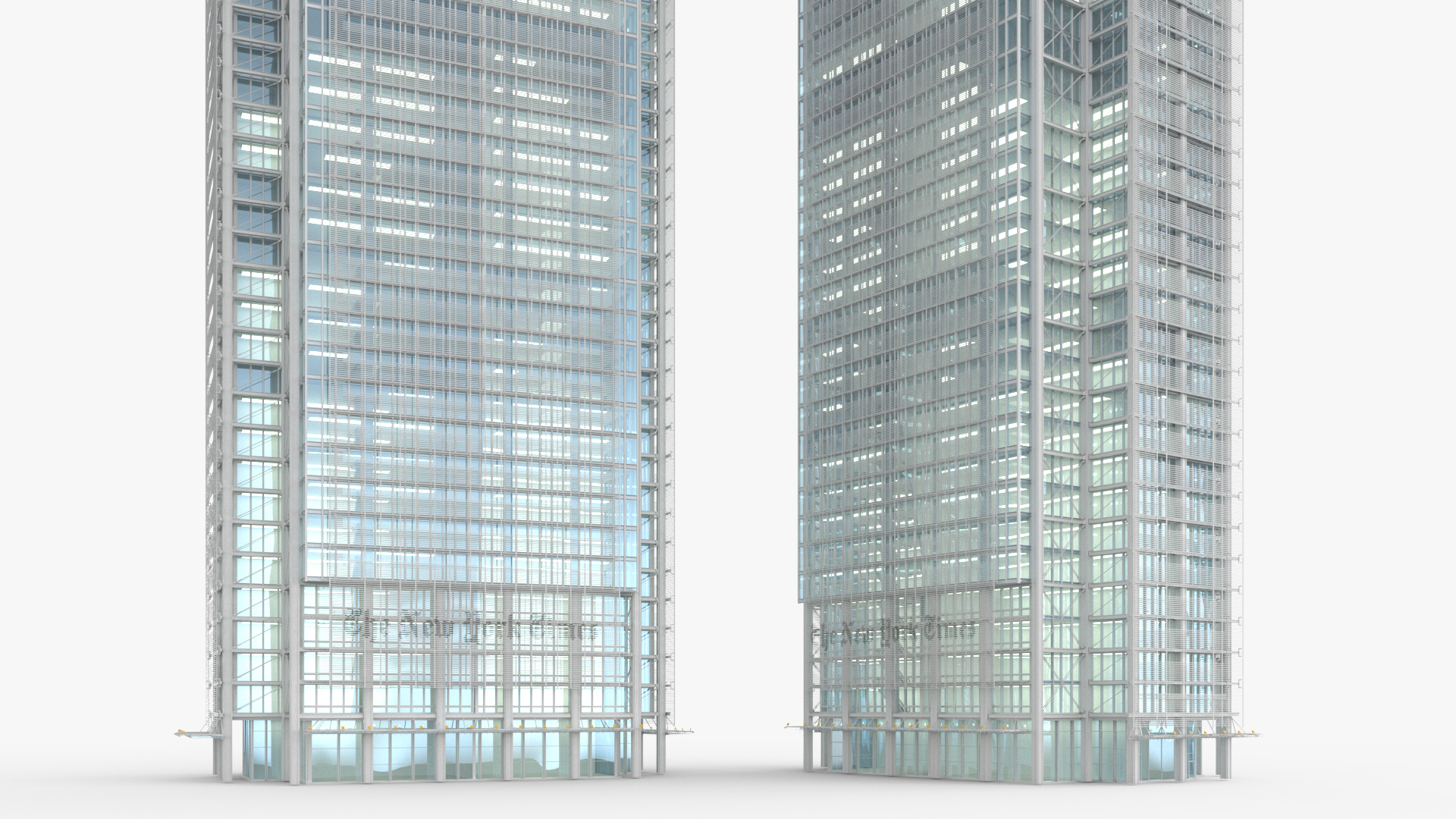 3D model New York Times Tower Lights On