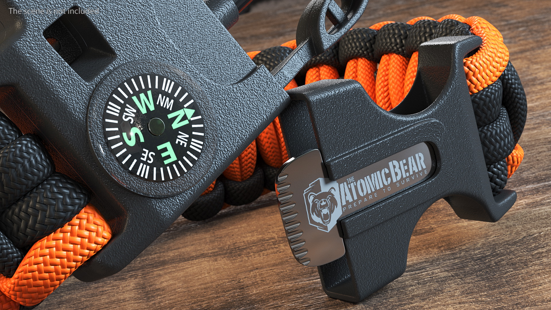 Atomic Bear Cobra Survival Bracelet Orange 3D