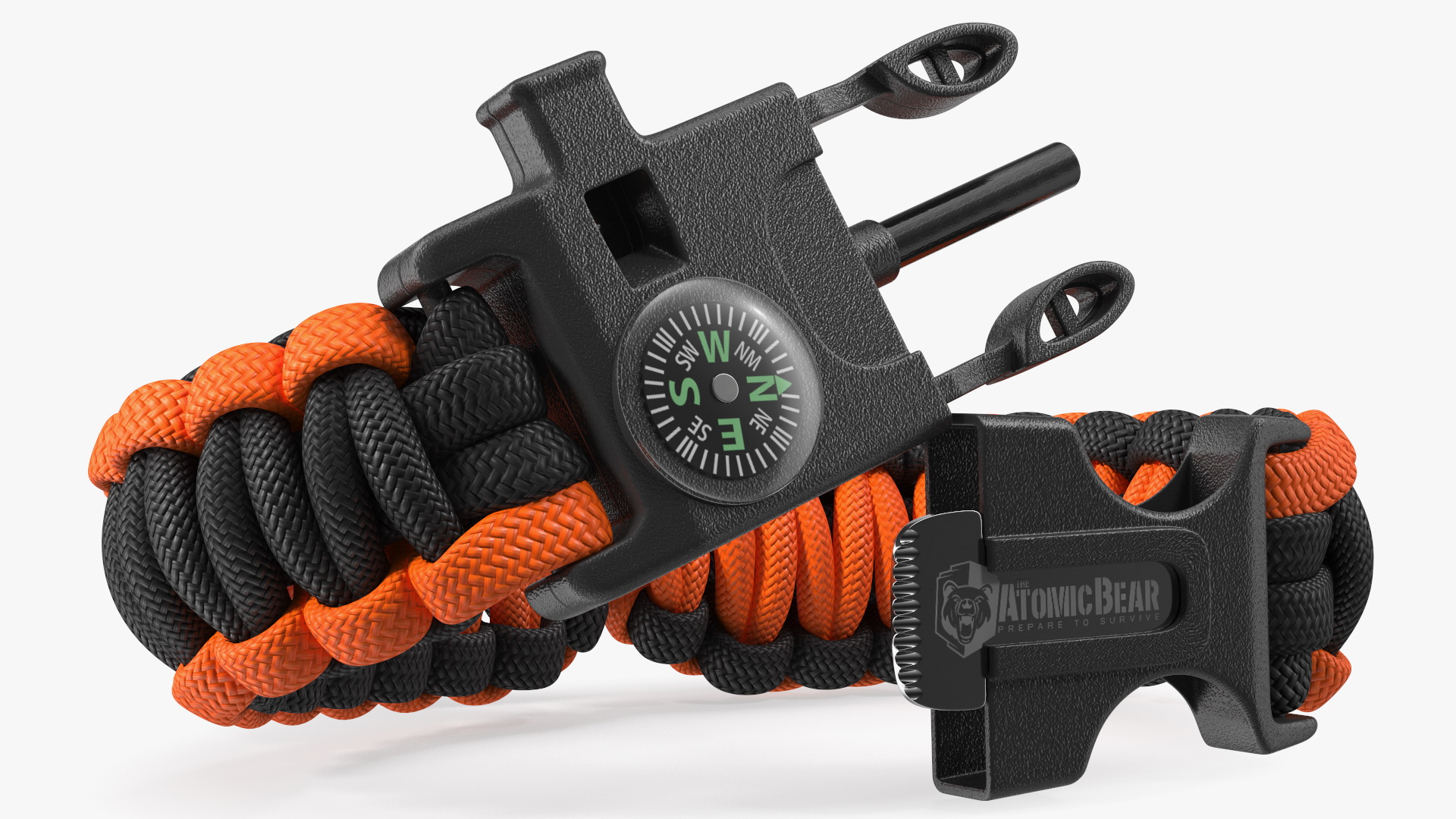 Atomic Bear Cobra Survival Bracelet Orange 3D