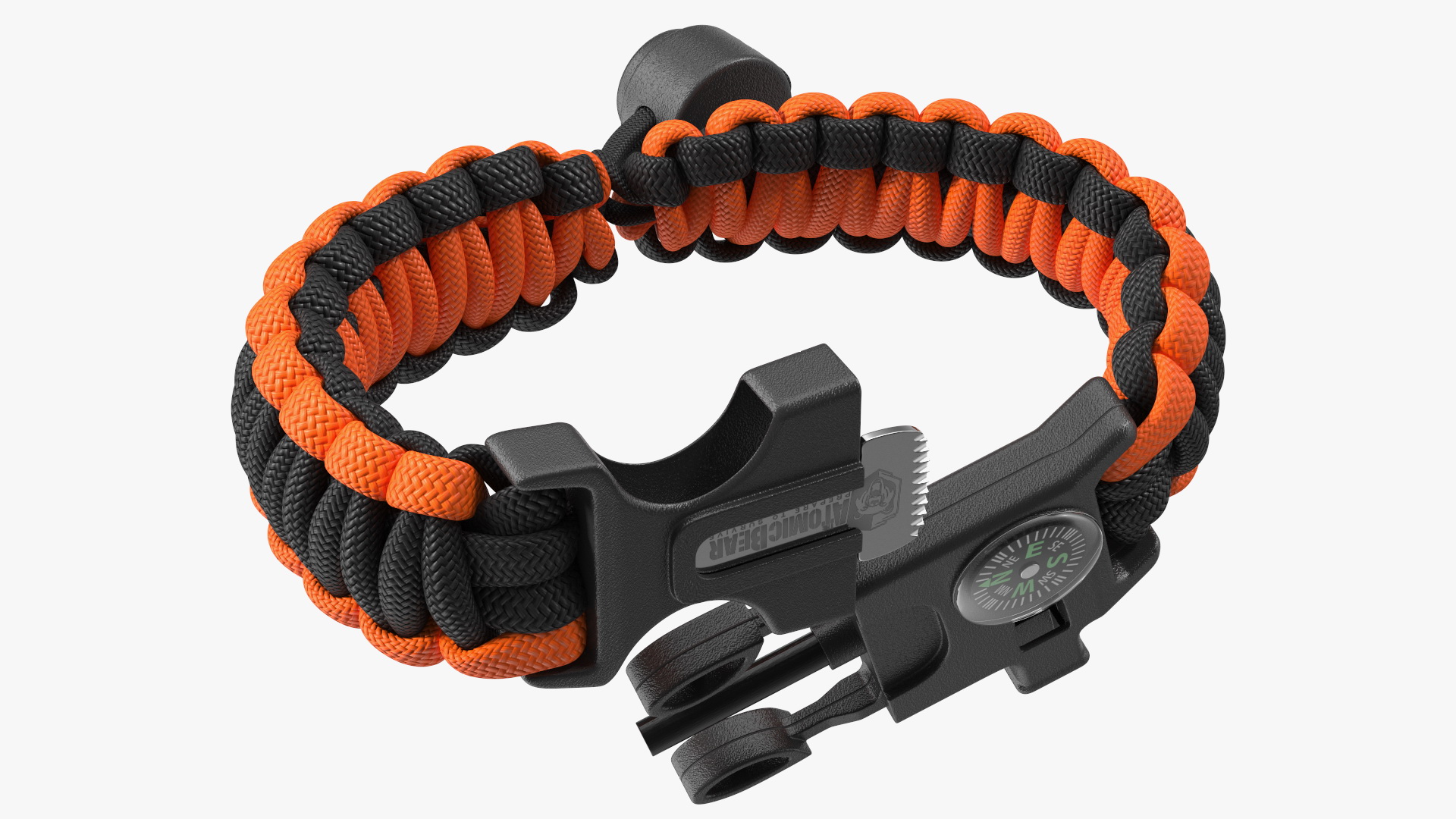 Atomic Bear Cobra Survival Bracelet Orange 3D