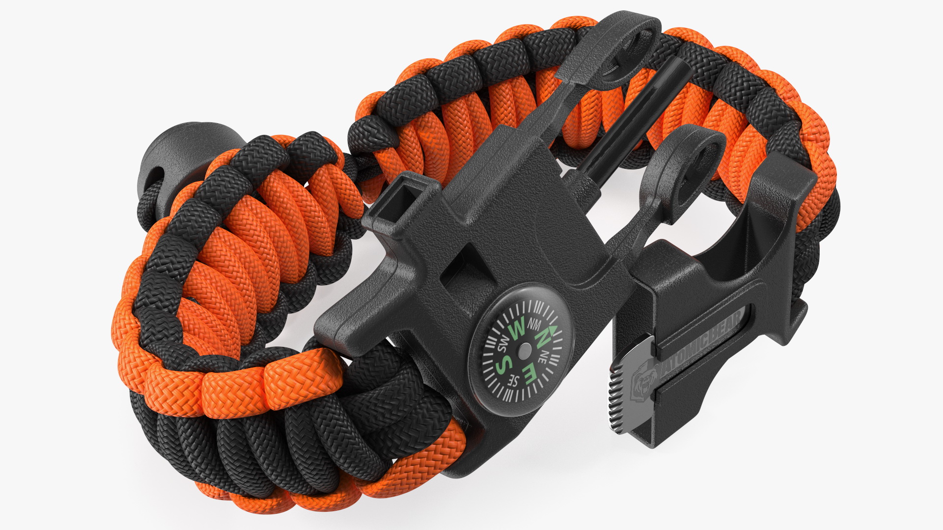 Atomic Bear Cobra Survival Bracelet Orange 3D