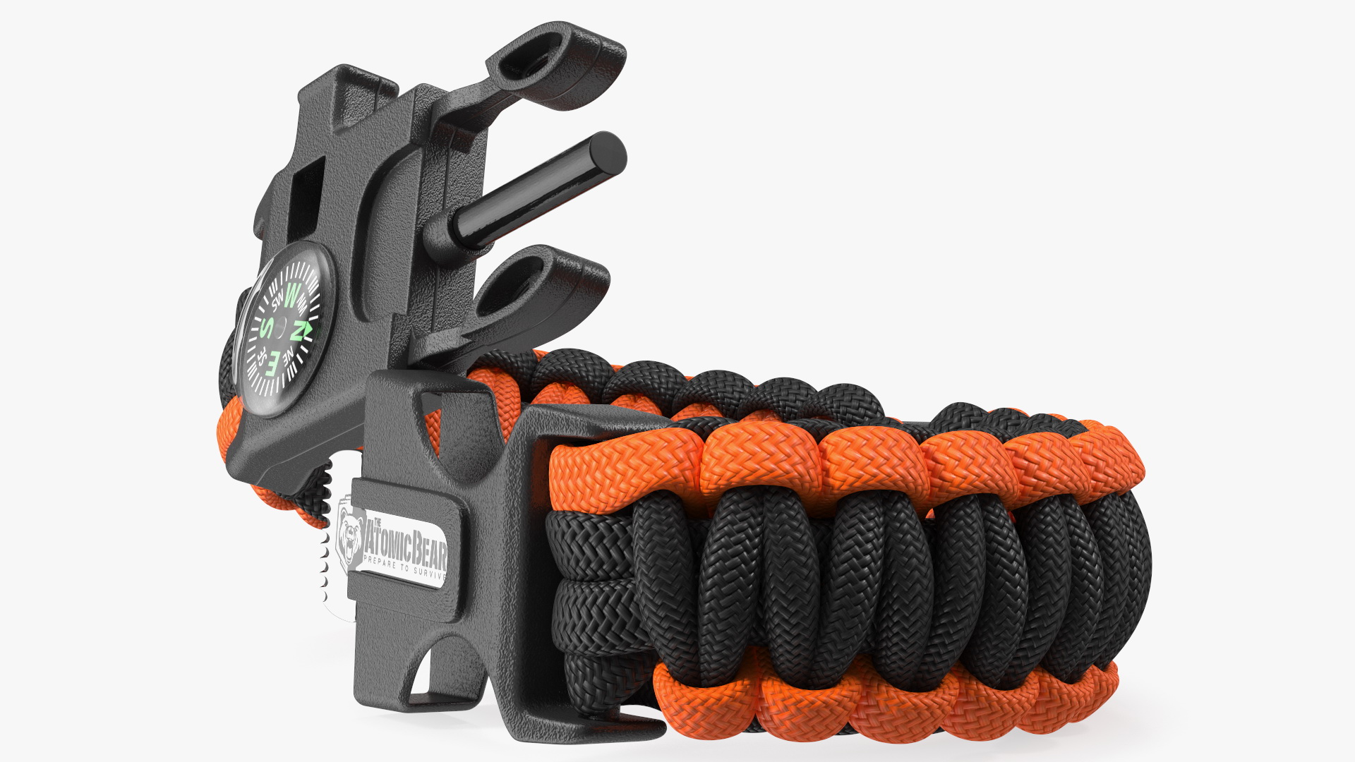 Atomic Bear Cobra Survival Bracelet Orange 3D