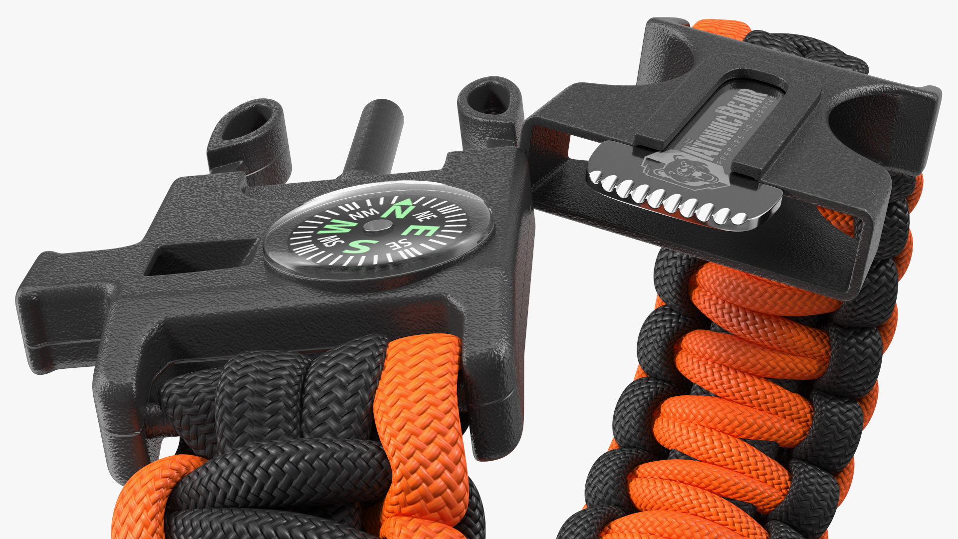 Atomic Bear Cobra Survival Bracelet Orange 3D