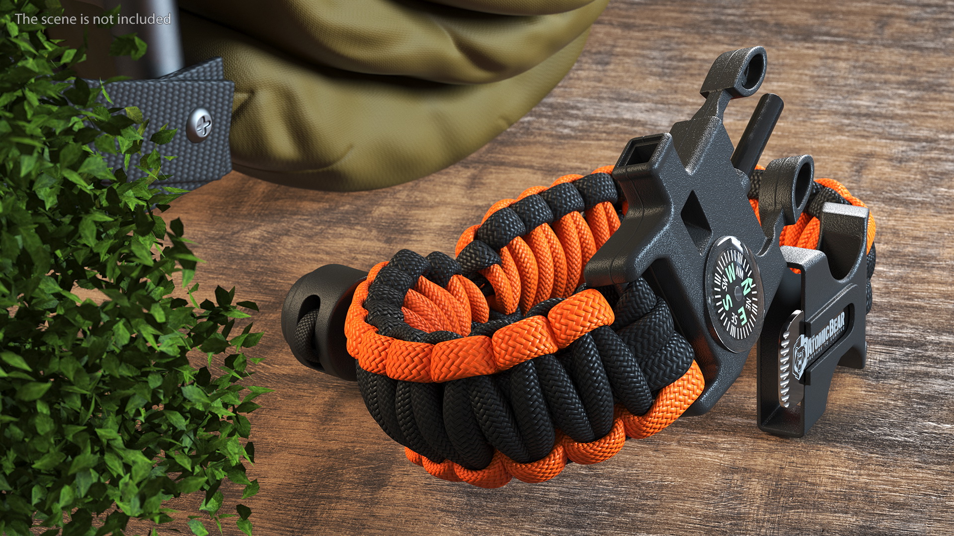 Atomic Bear Cobra Survival Bracelet Orange 3D