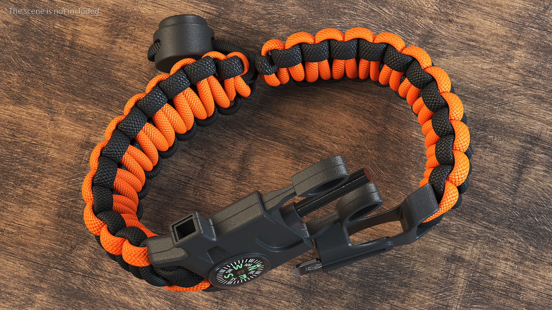 Atomic Bear Cobra Survival Bracelet Orange 3D
