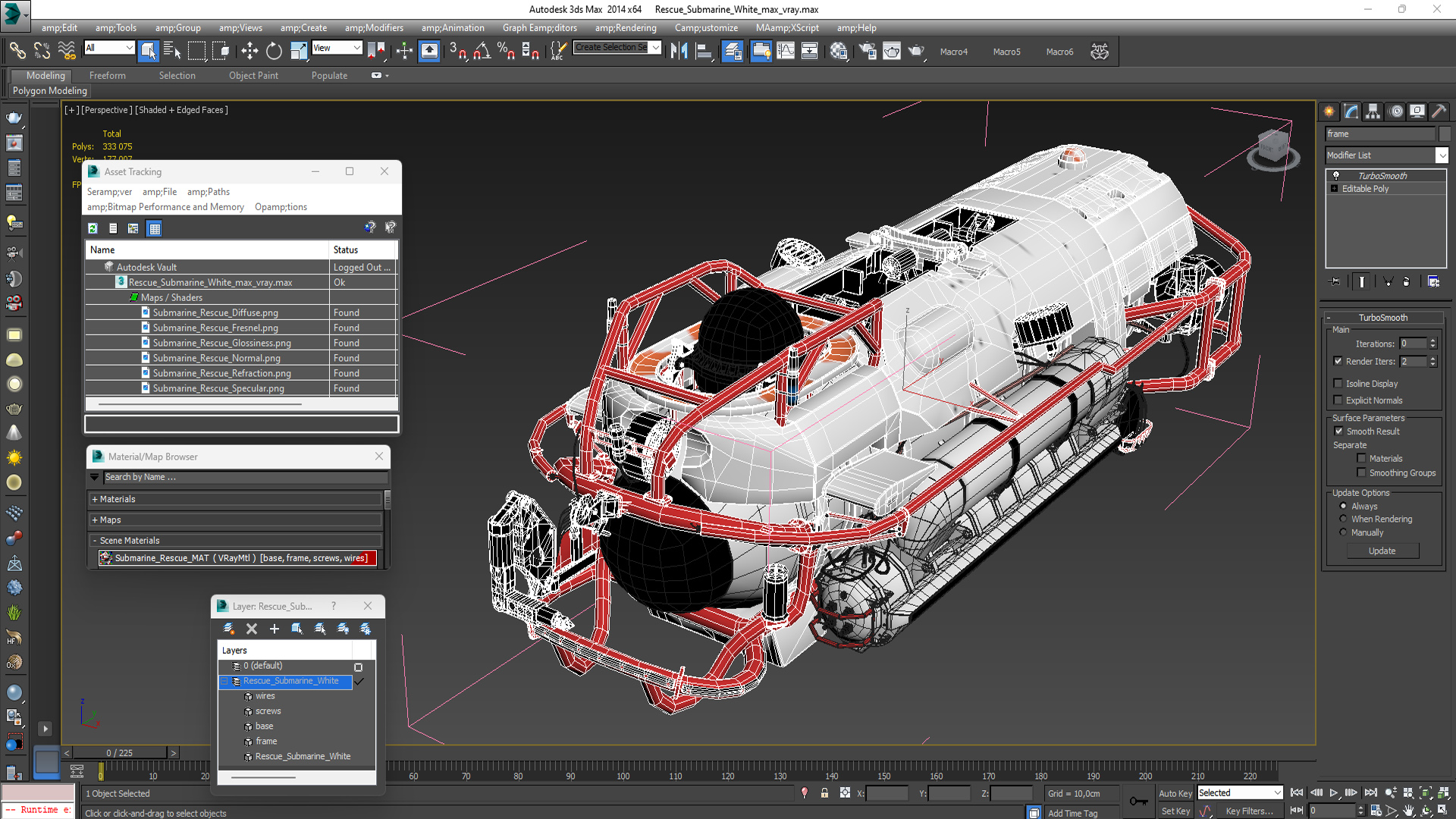 Rescue Submarine White 3D