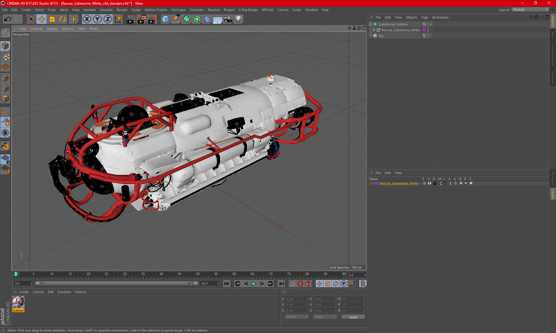 Rescue Submarine White 3D