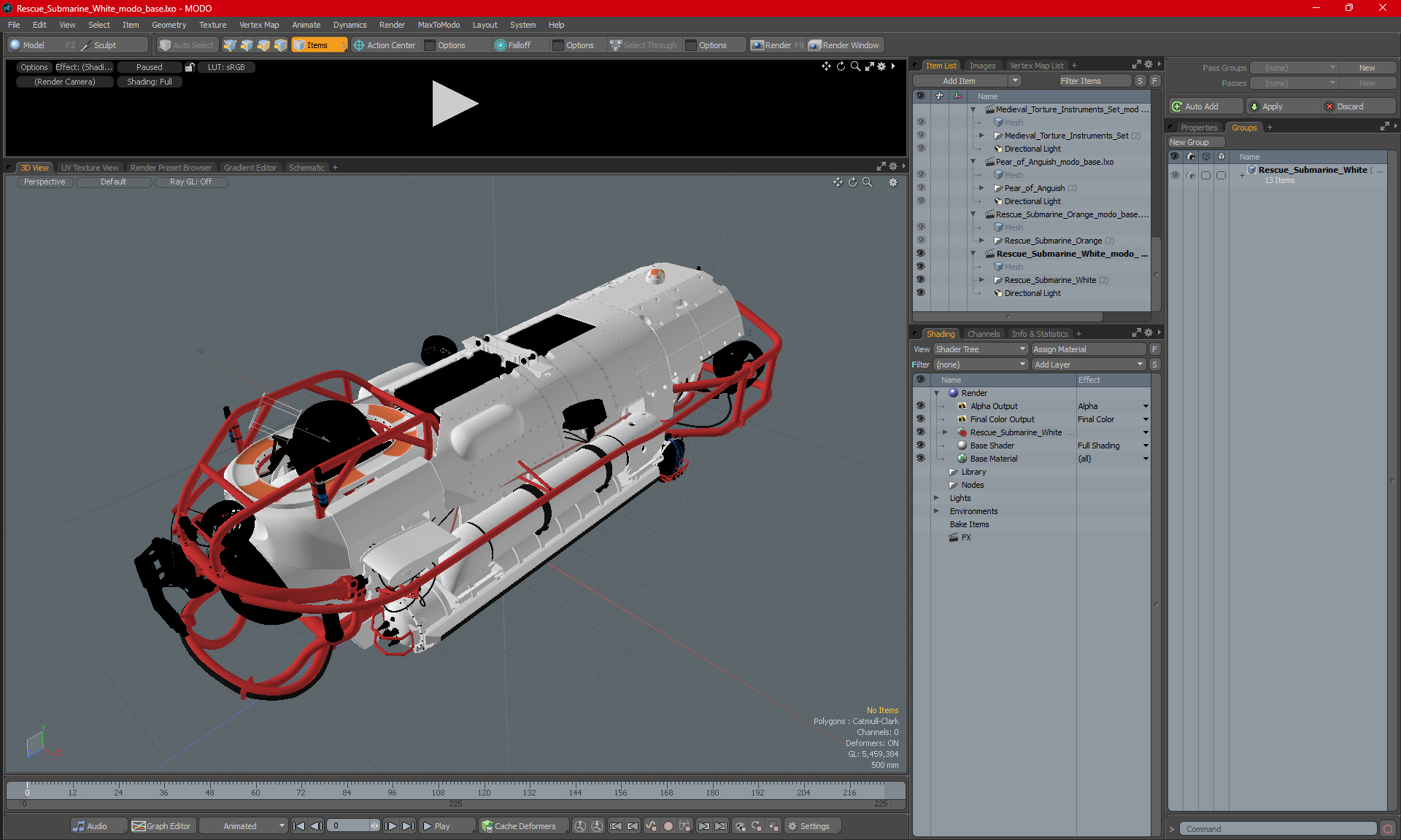 Rescue Submarine White 3D