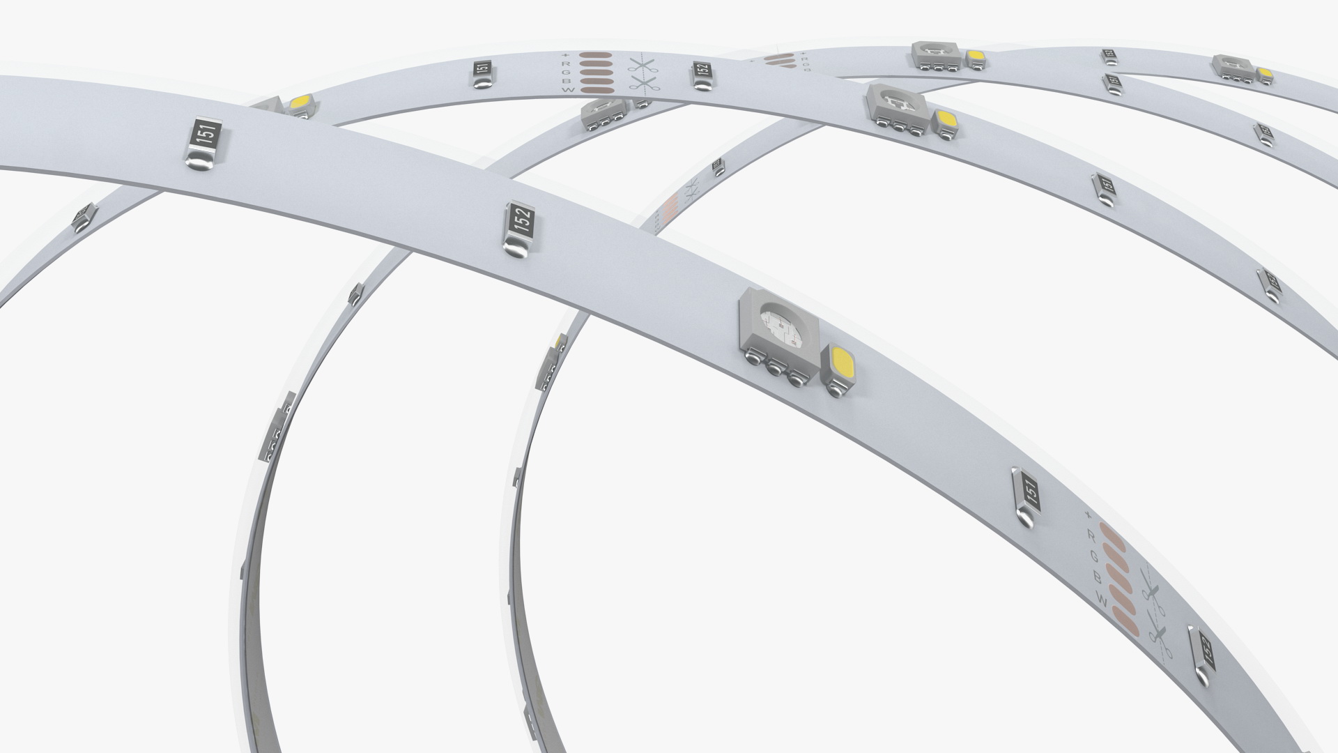 LED Strip Light Spiral Tape 3D