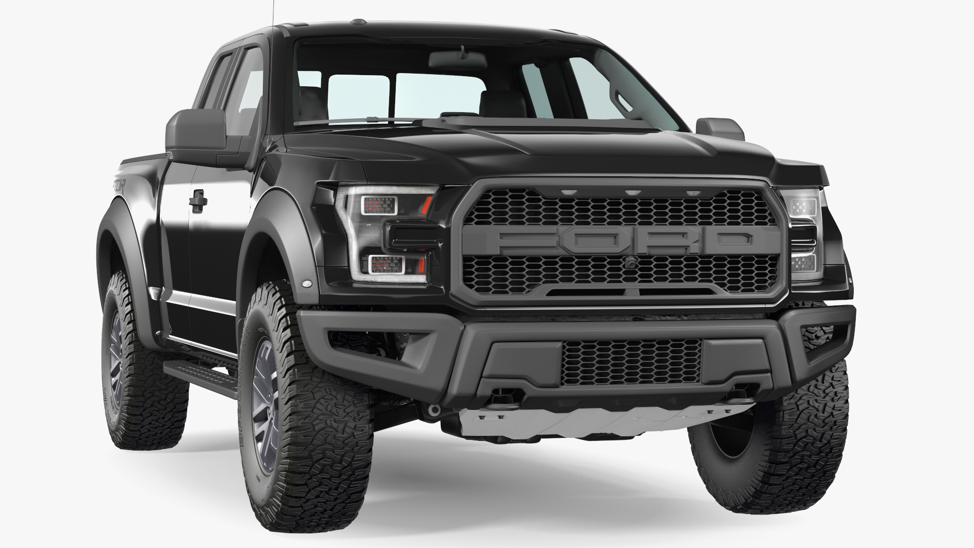 Ford F-150 Raptor 2017 Black Simple Interior 3D model