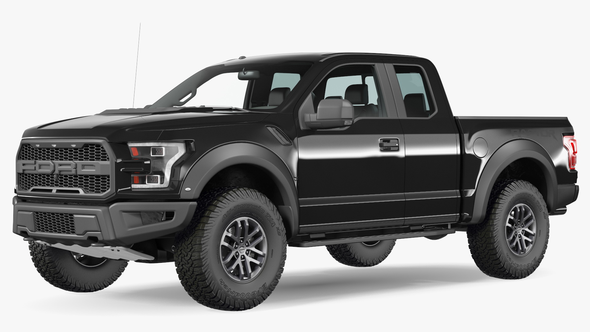 Ford F-150 Raptor 2017 Black Simple Interior 3D model