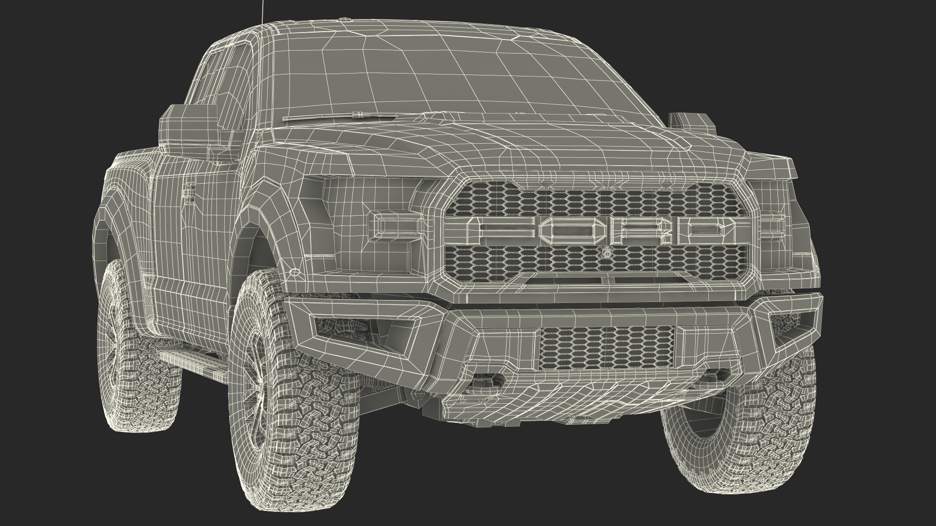 Ford F-150 Raptor 2017 Black Simple Interior 3D model