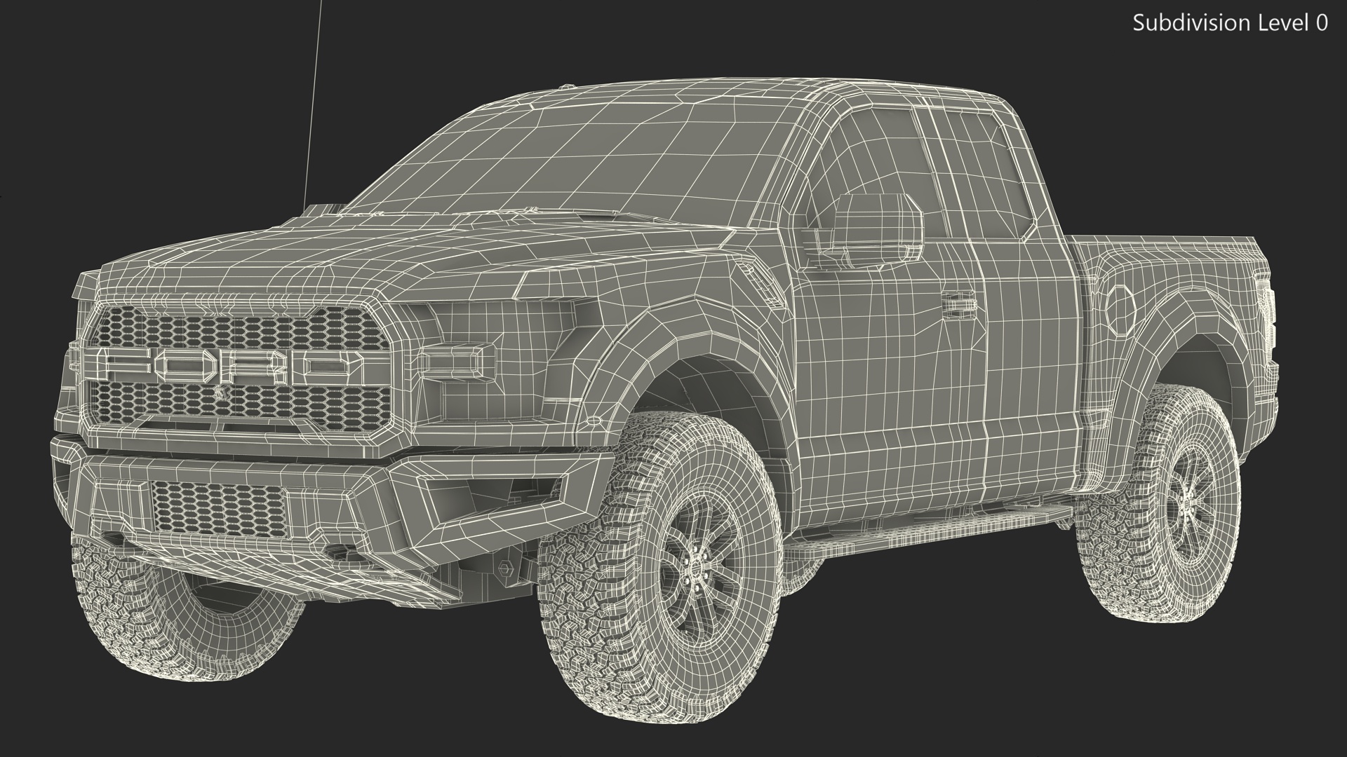Ford F-150 Raptor 2017 Black Simple Interior 3D model