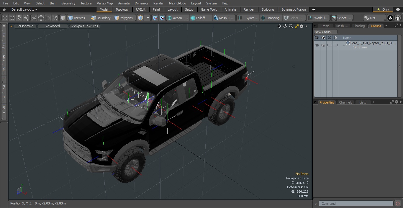 Ford F-150 Raptor 2017 Black Simple Interior 3D model