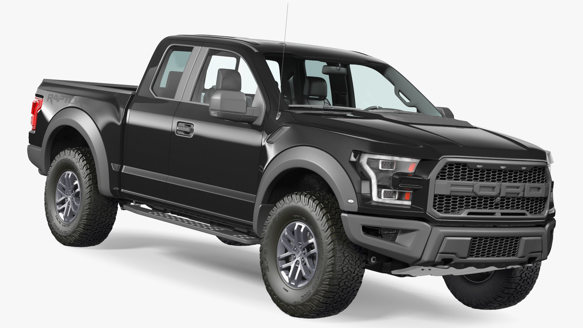 Ford F-150 Raptor 2017 Black Simple Interior 3D model