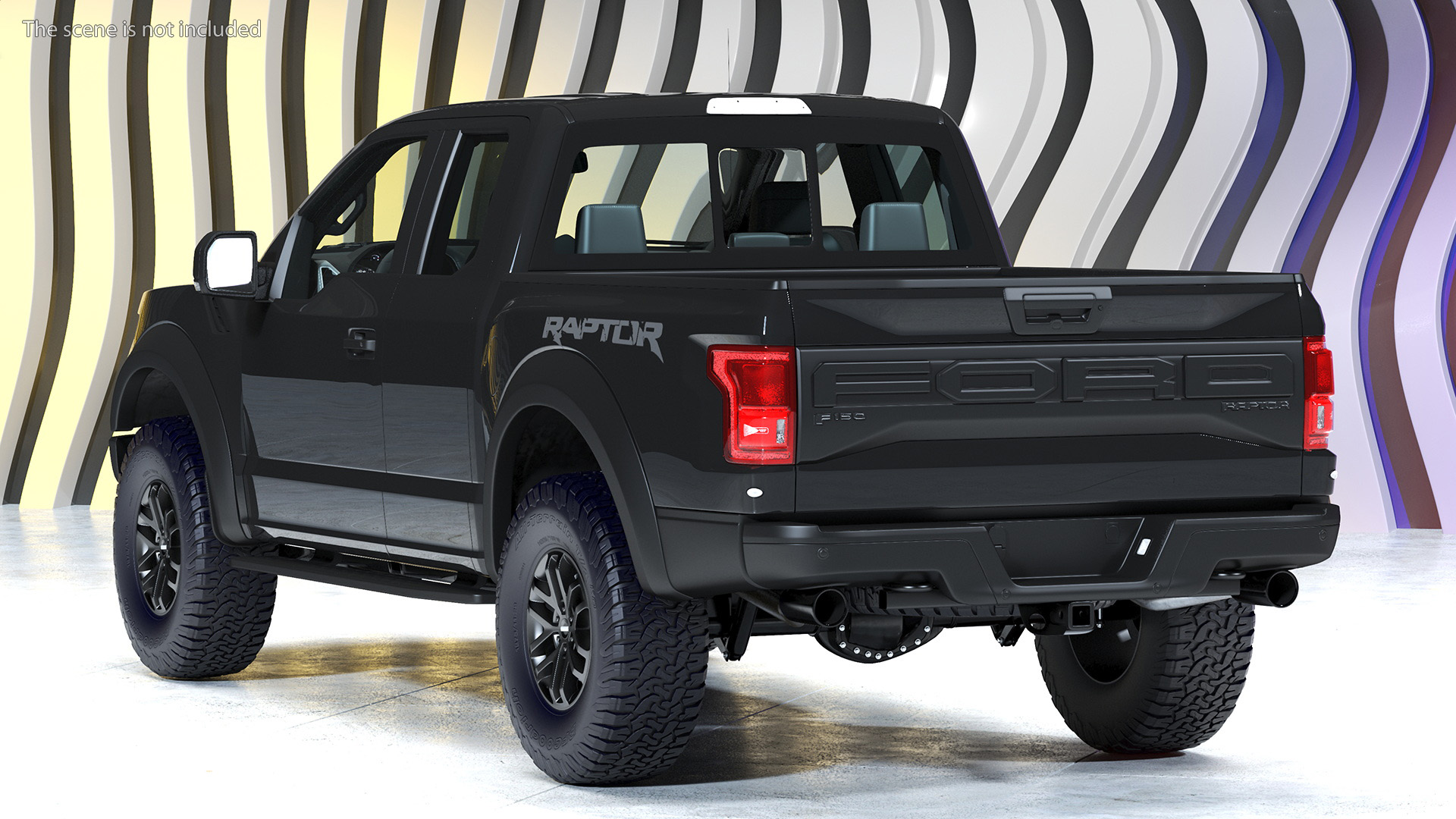 Ford F-150 Raptor 2017 Black Simple Interior 3D model