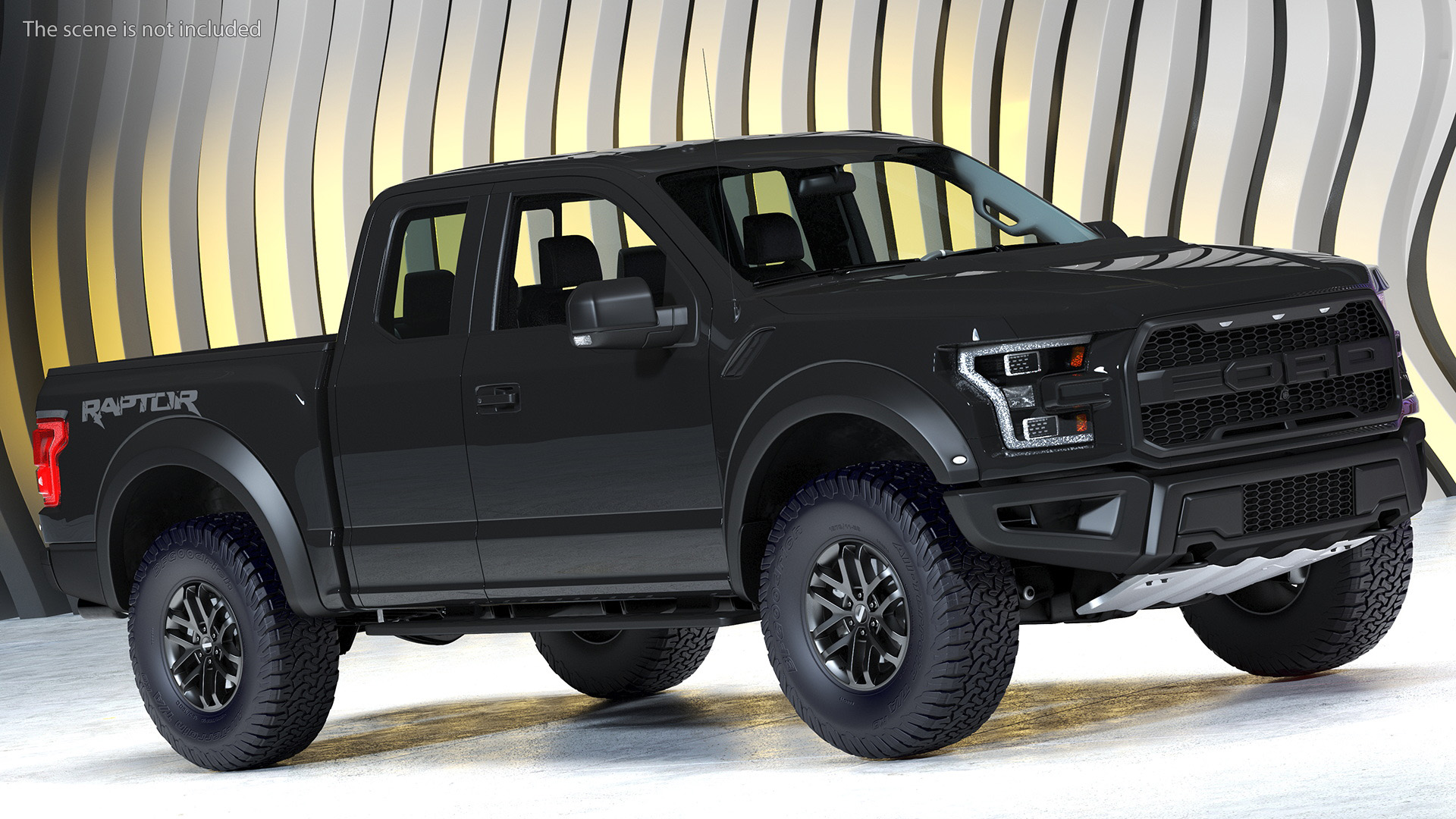 Ford F-150 Raptor 2017 Black Simple Interior 3D model