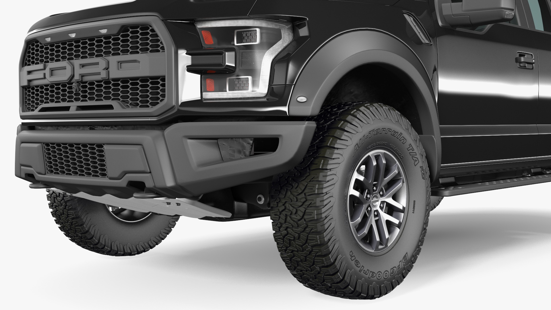 Ford F-150 Raptor 2017 Black Simple Interior 3D model