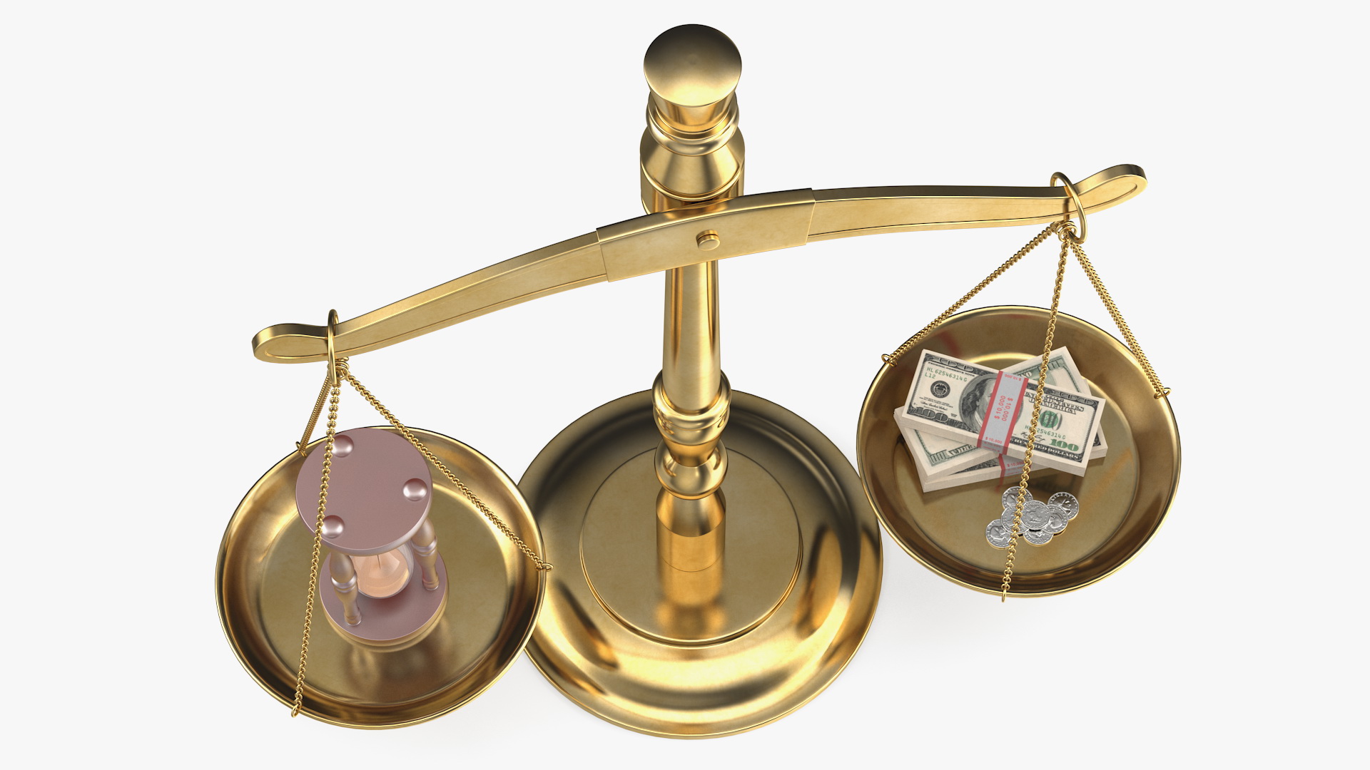 Time Or Money On The Scales 3D