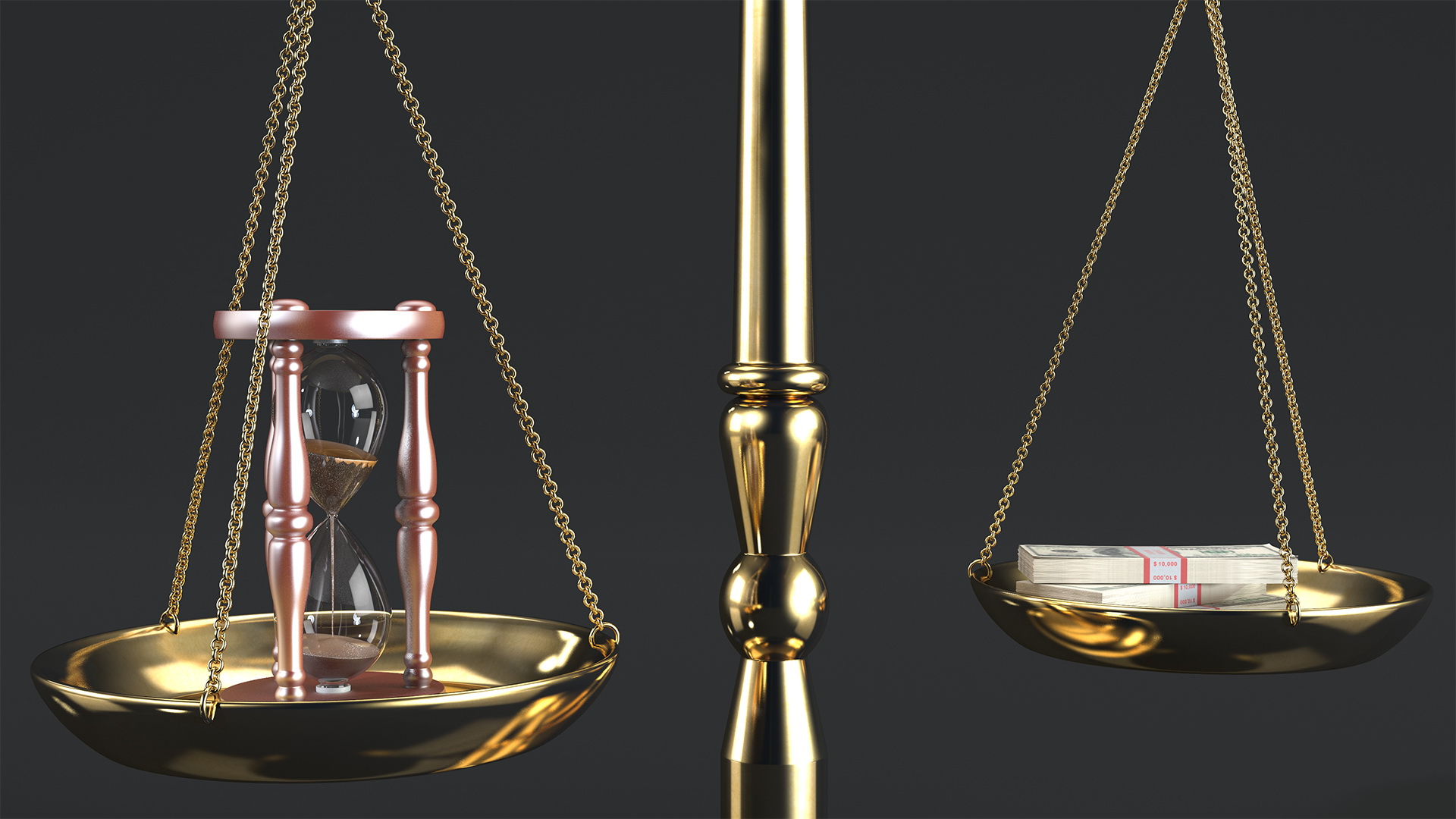 Time Or Money On The Scales 3D