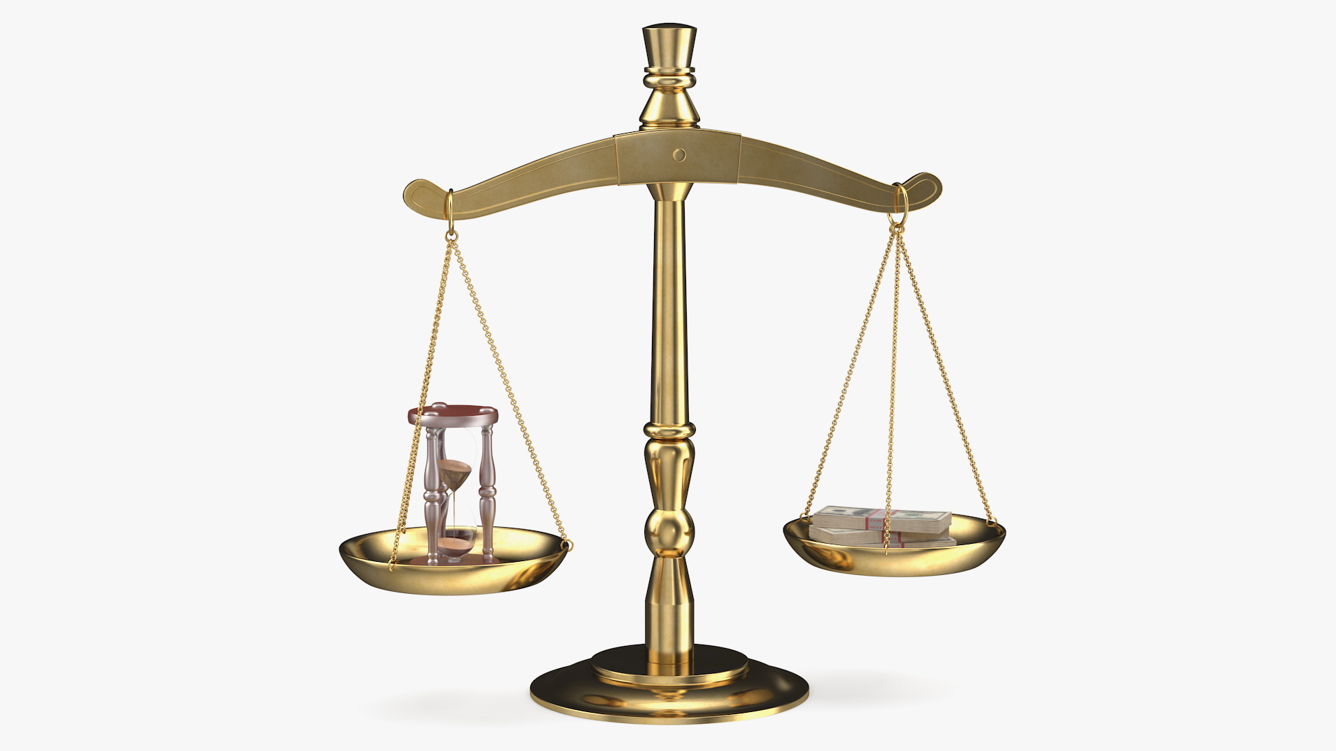 Time Or Money On The Scales 3D
