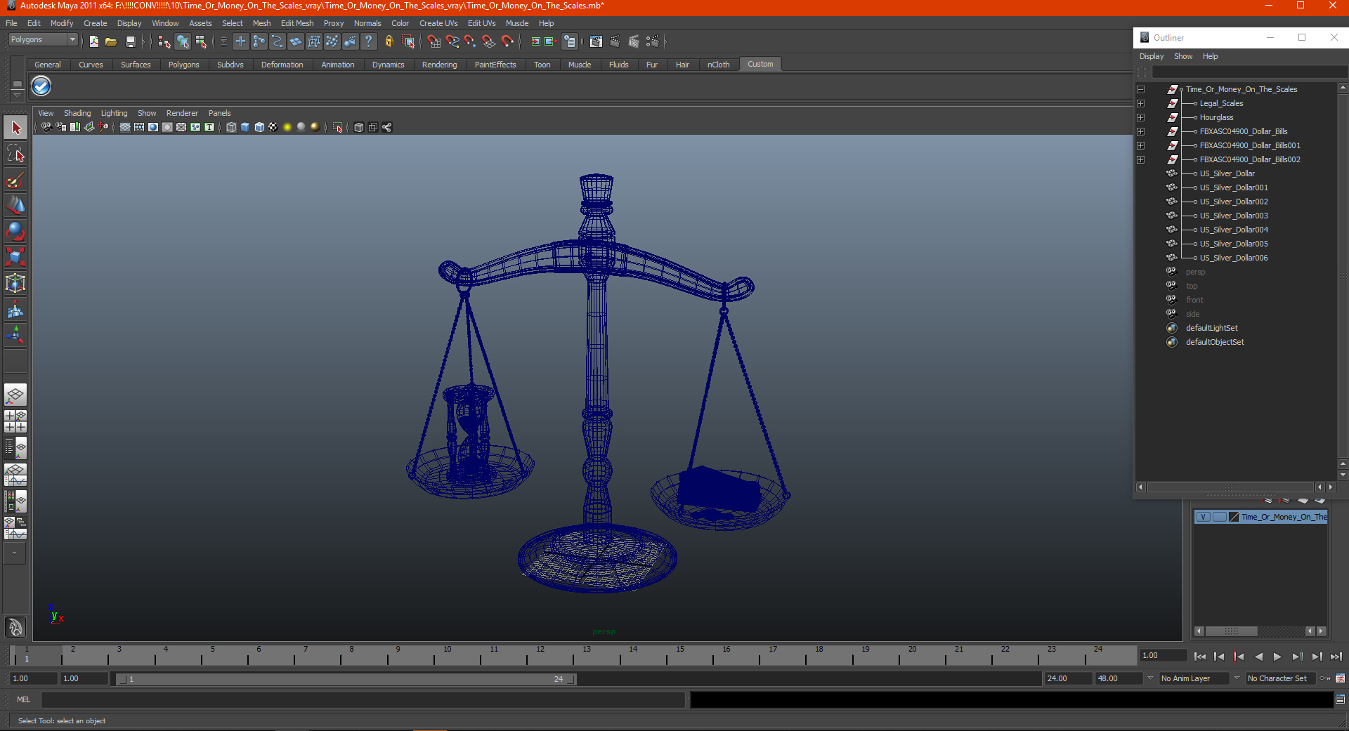 Time Or Money On The Scales 3D
