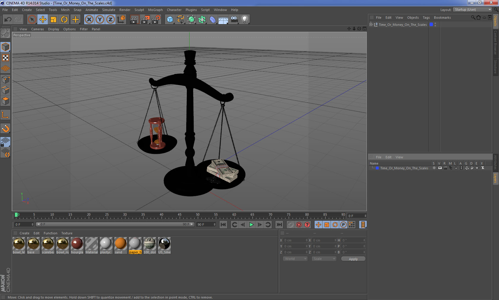 Time Or Money On The Scales 3D