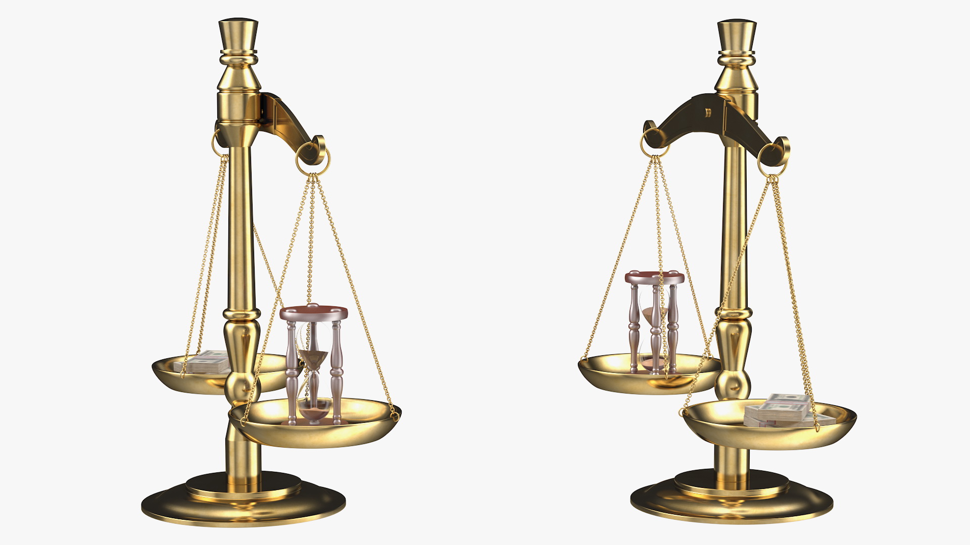 Time Or Money On The Scales 3D