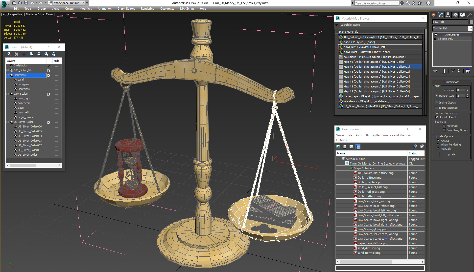 Time Or Money On The Scales 3D