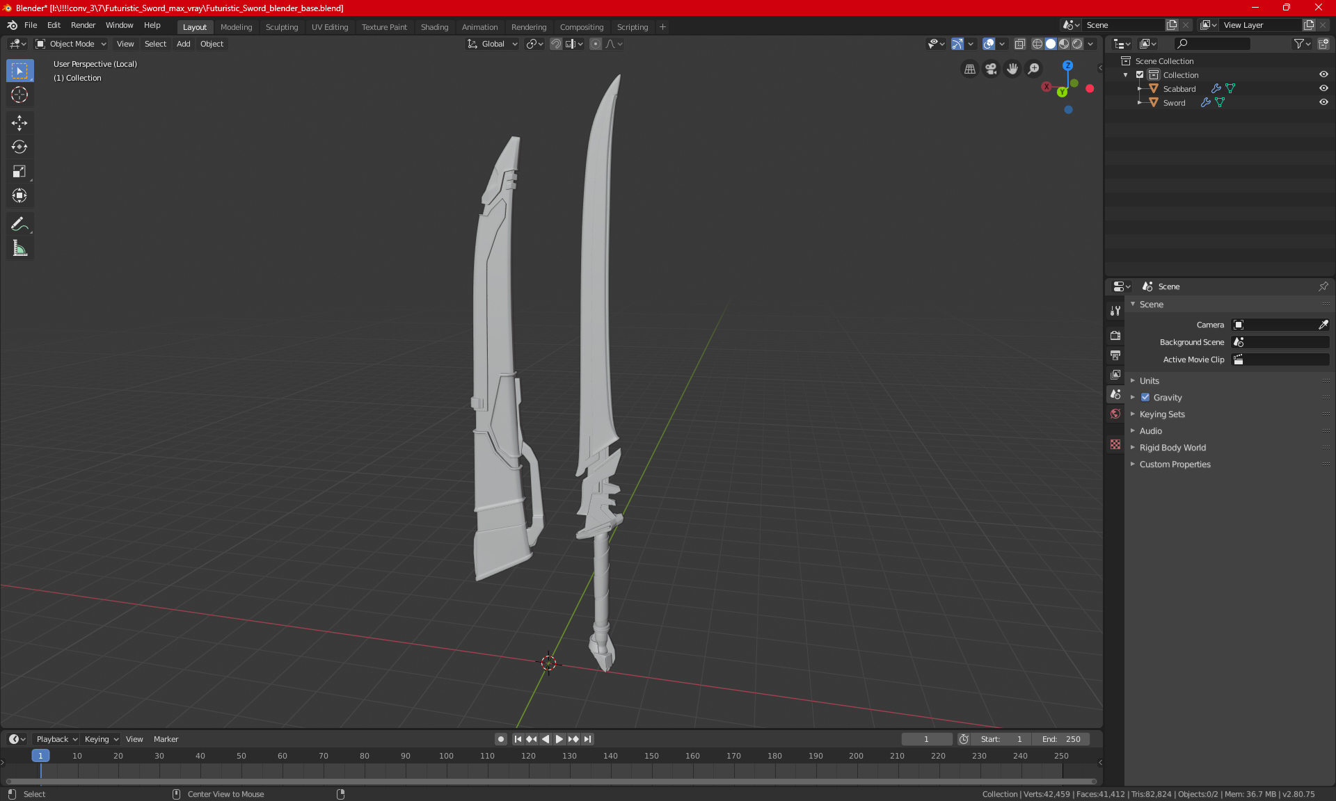 3D Si Fi Energy Sword model