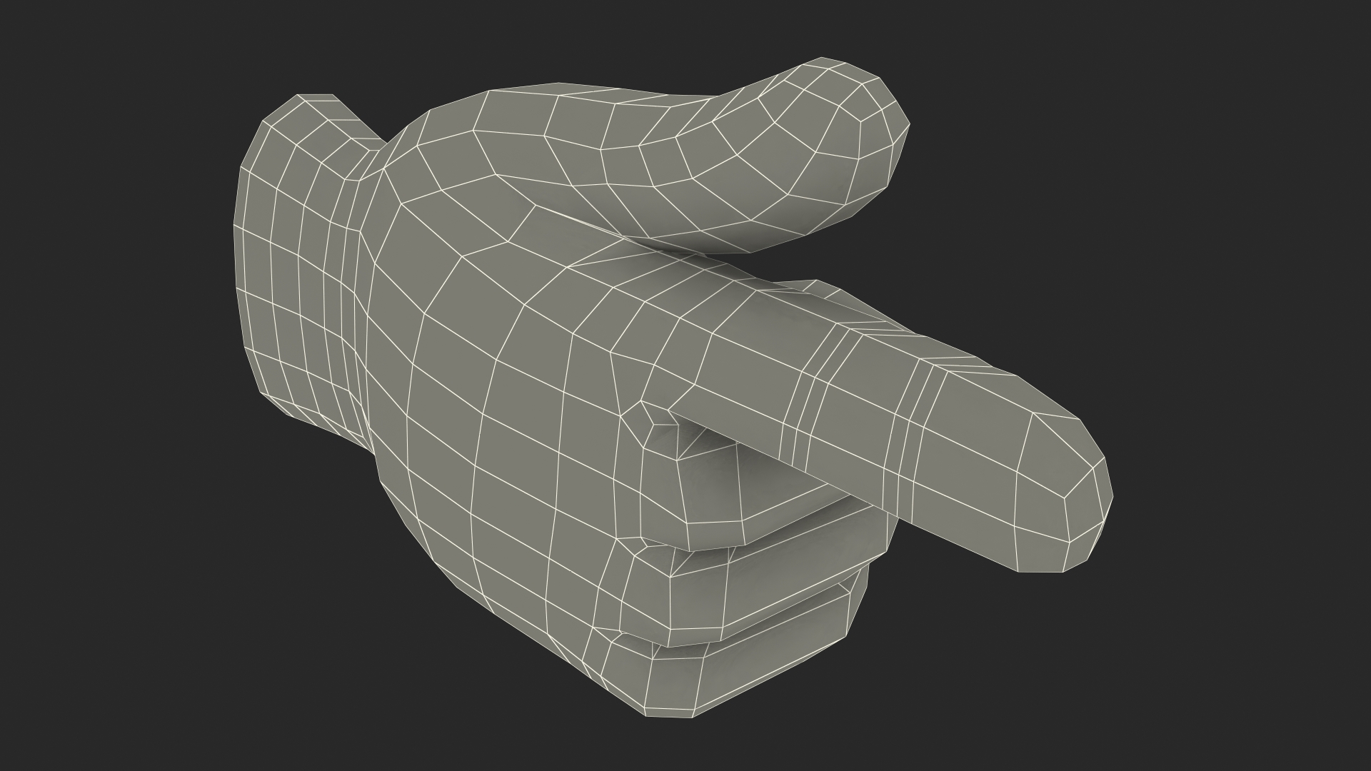 3D model Backhand Index Pointing Right Emoji