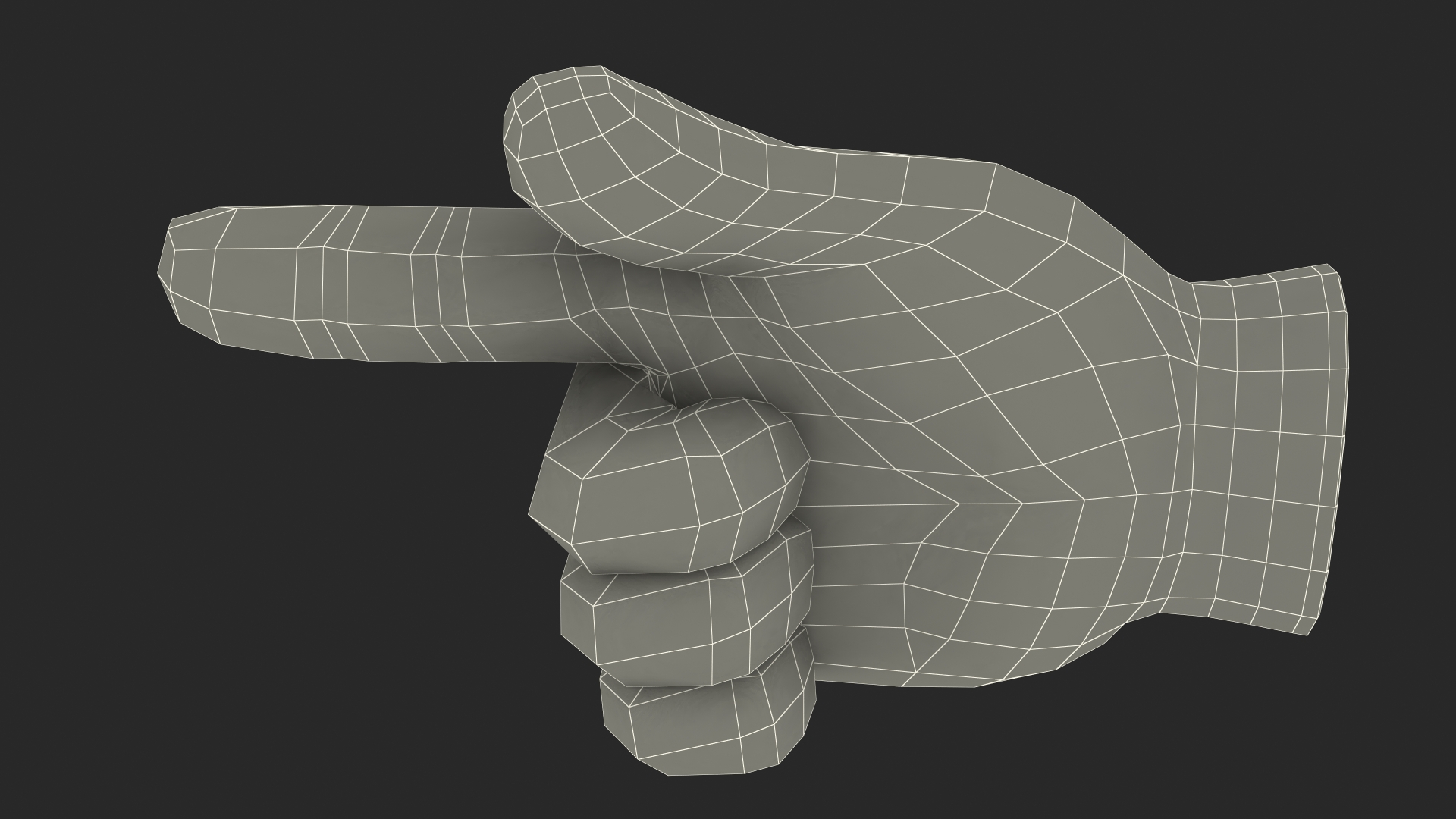 3D model Backhand Index Pointing Right Emoji
