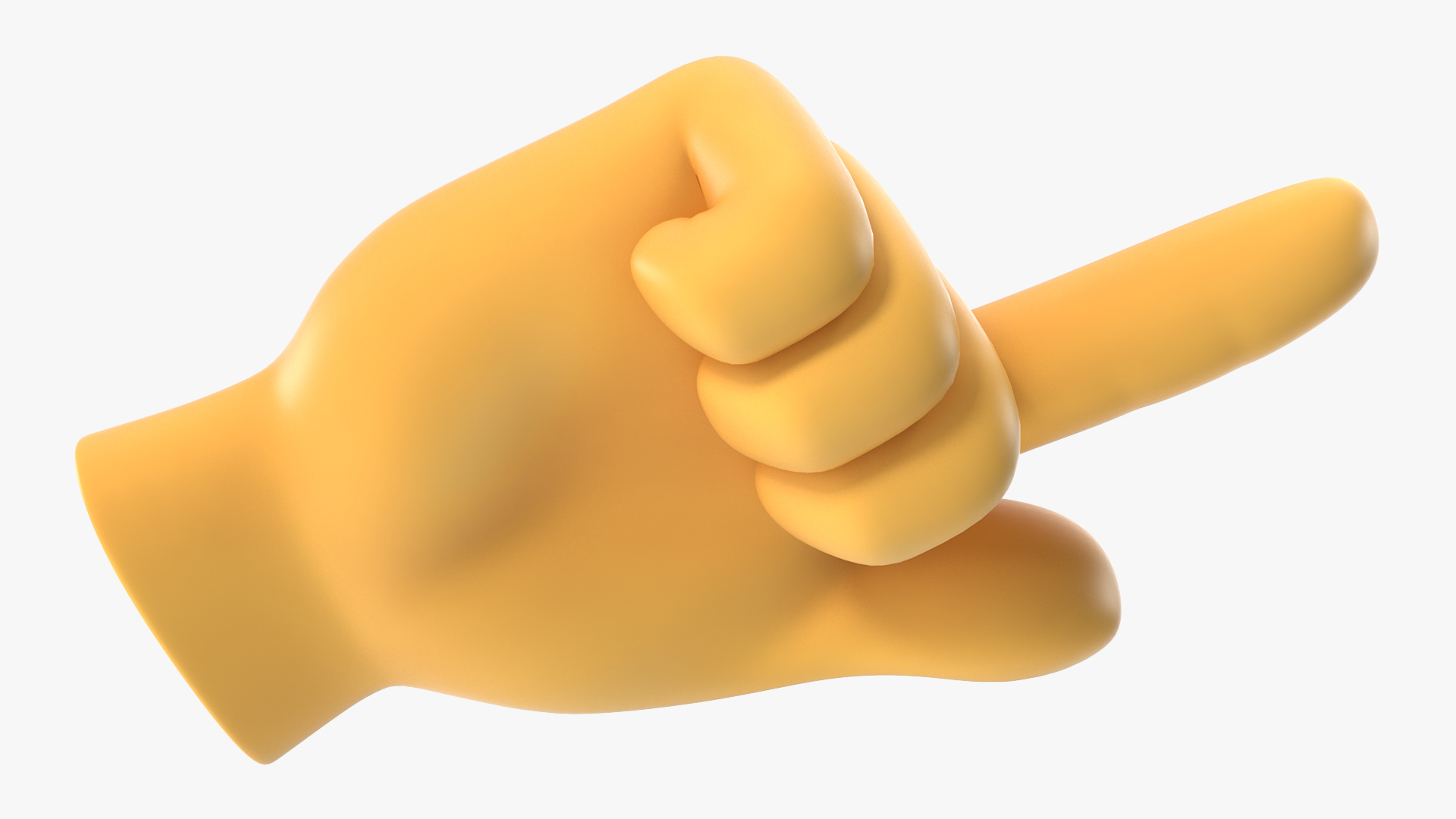 3D model Backhand Index Pointing Right Emoji