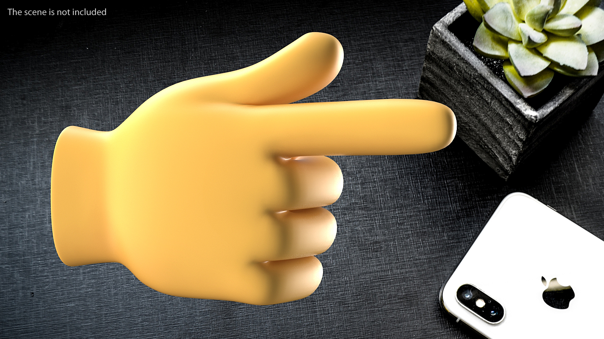 3D model Backhand Index Pointing Right Emoji