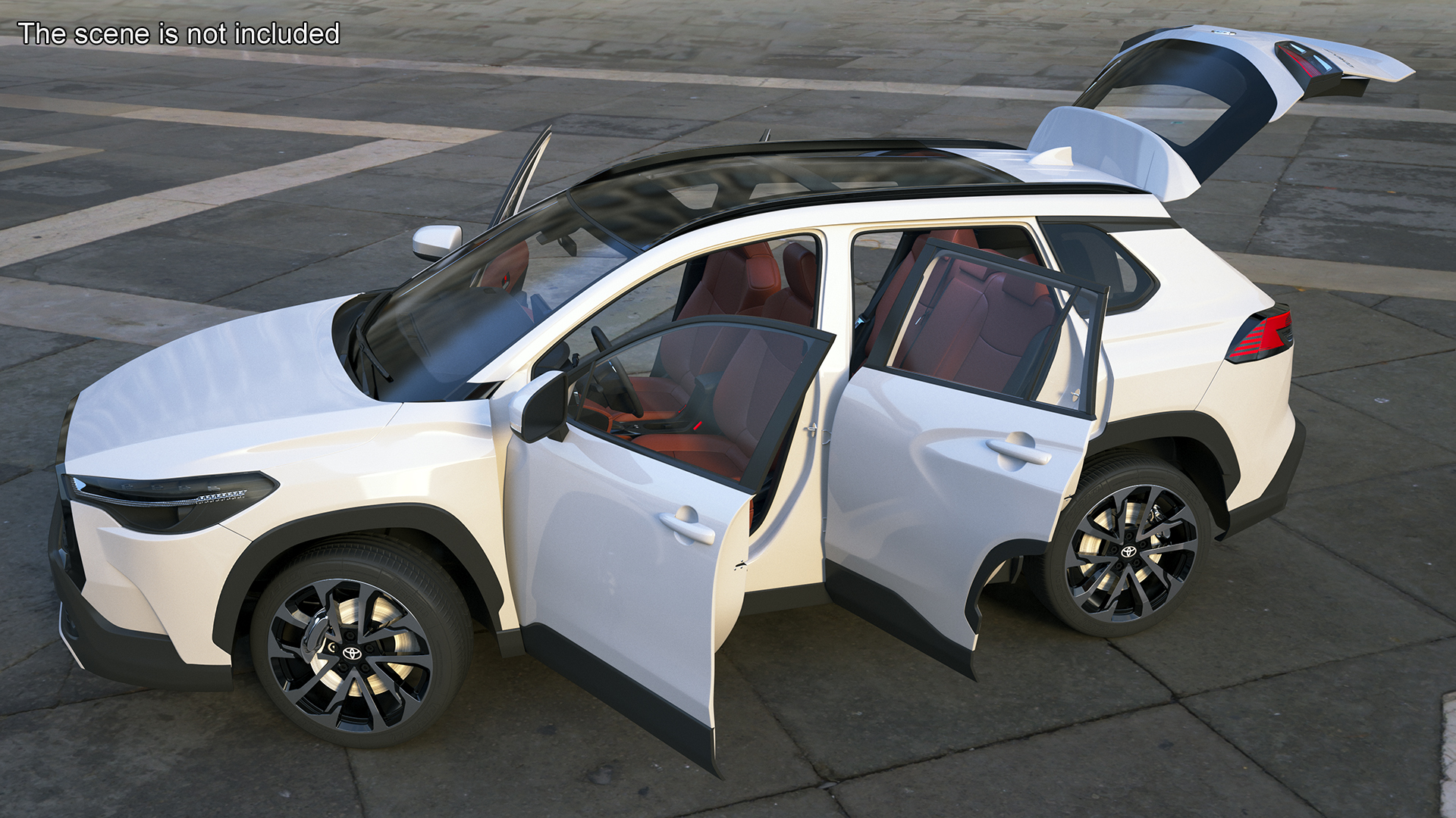 Toyota Corolla Cross 2023 White Color Rigged 3D model