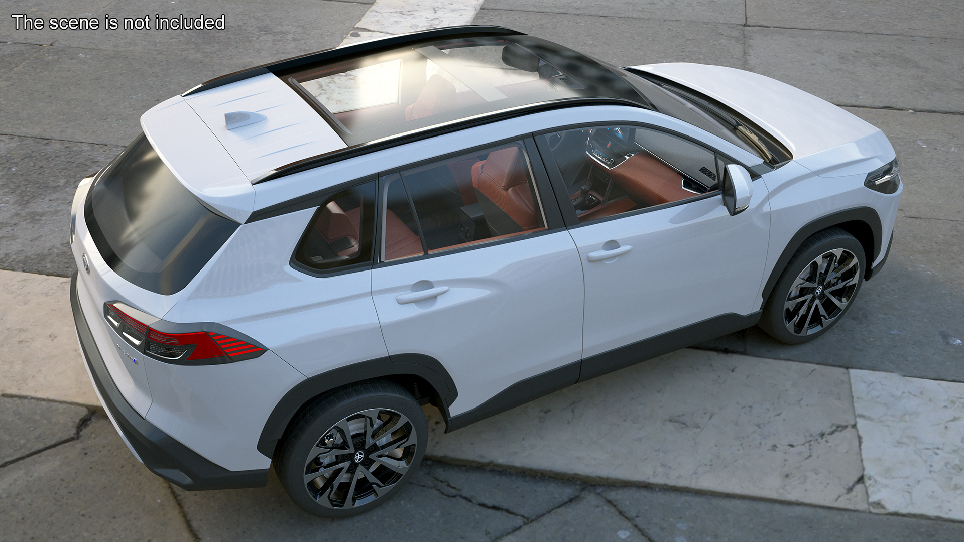 Toyota Corolla Cross 2023 White Color Rigged 3D model