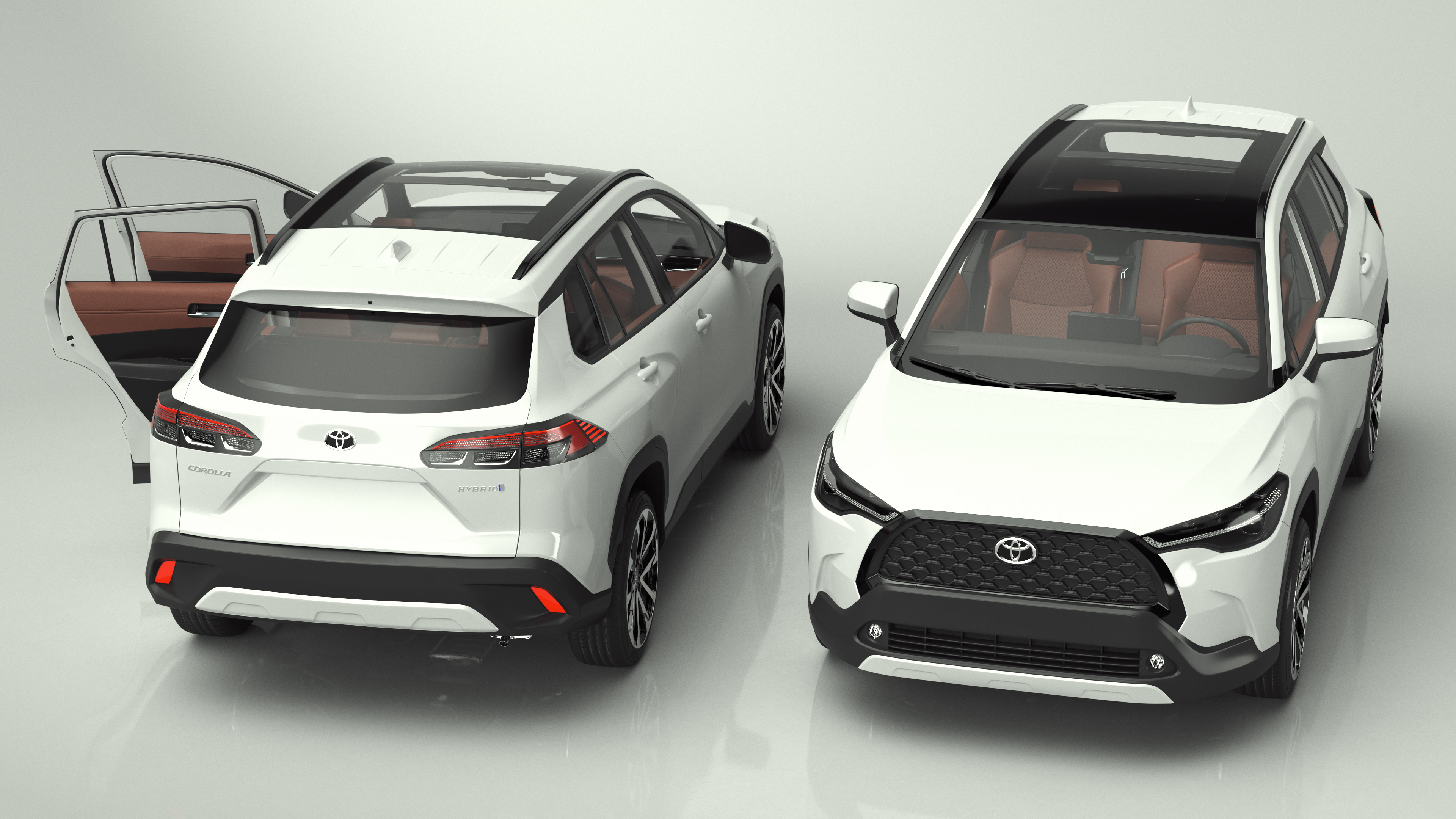 Toyota Corolla Cross 2023 White Color Rigged 3D model