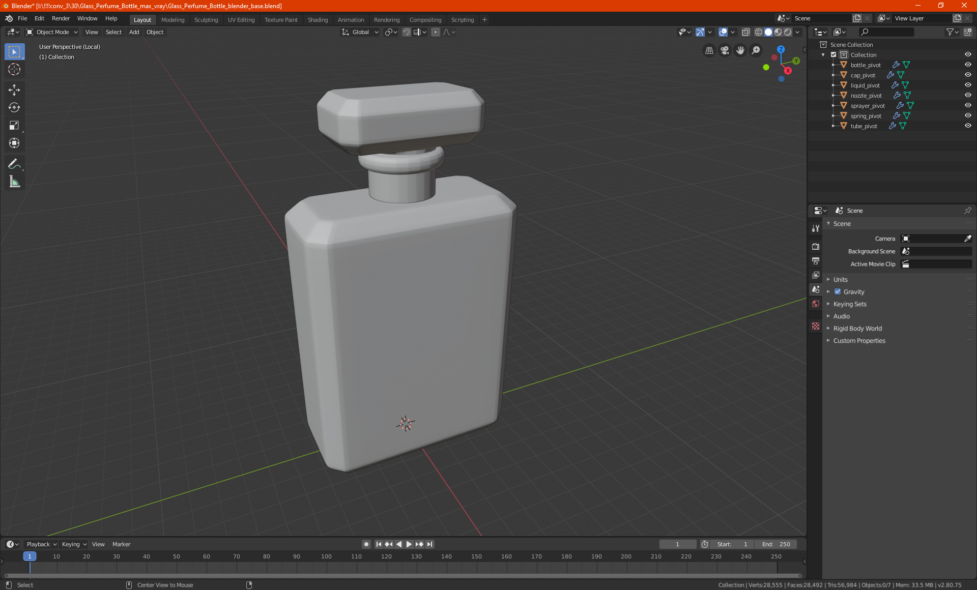 3D model Glass Perfume Bottle