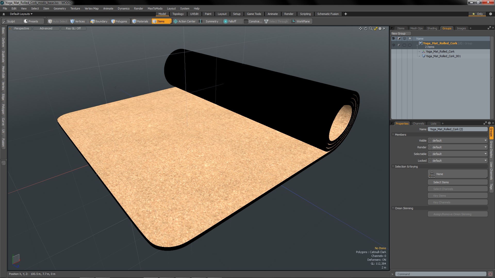 3D model Yoga Mat Rolled Cork