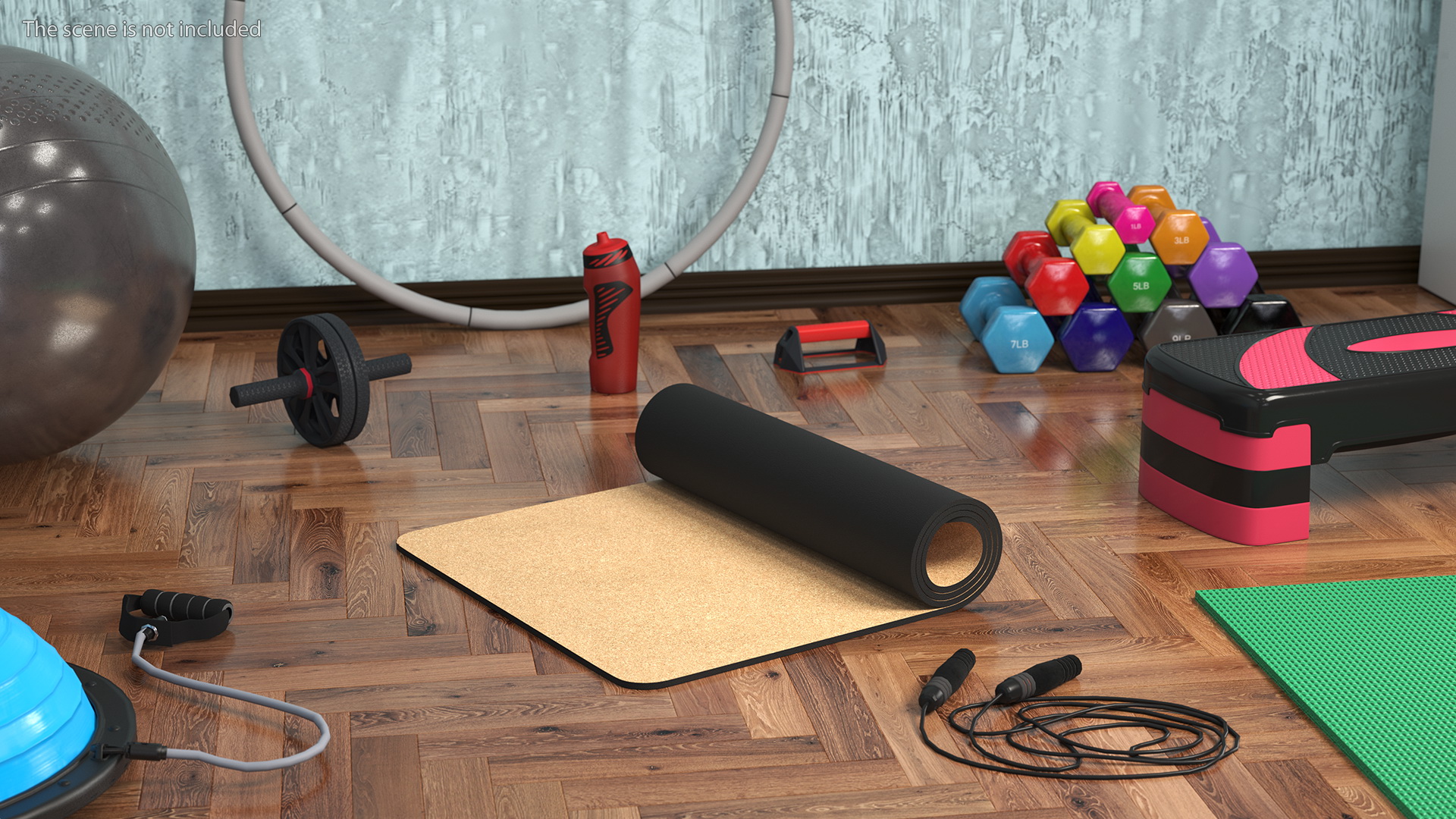 3D model Yoga Mat Rolled Cork