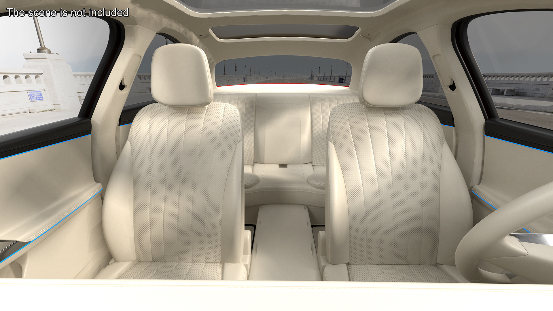 Red Luxury Sedan Simple Interior 3D