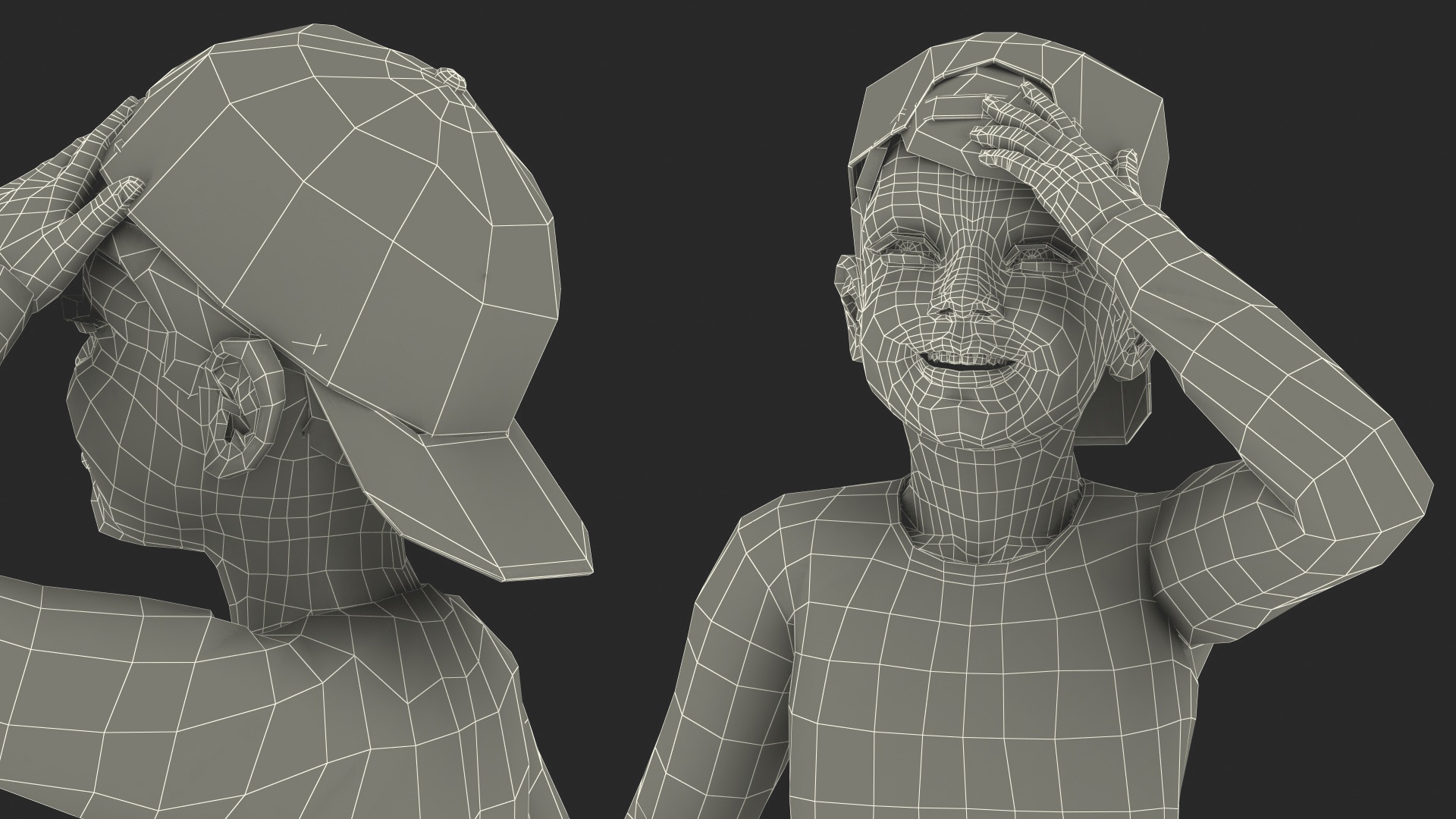 3D Smiling Asian Child Boy model