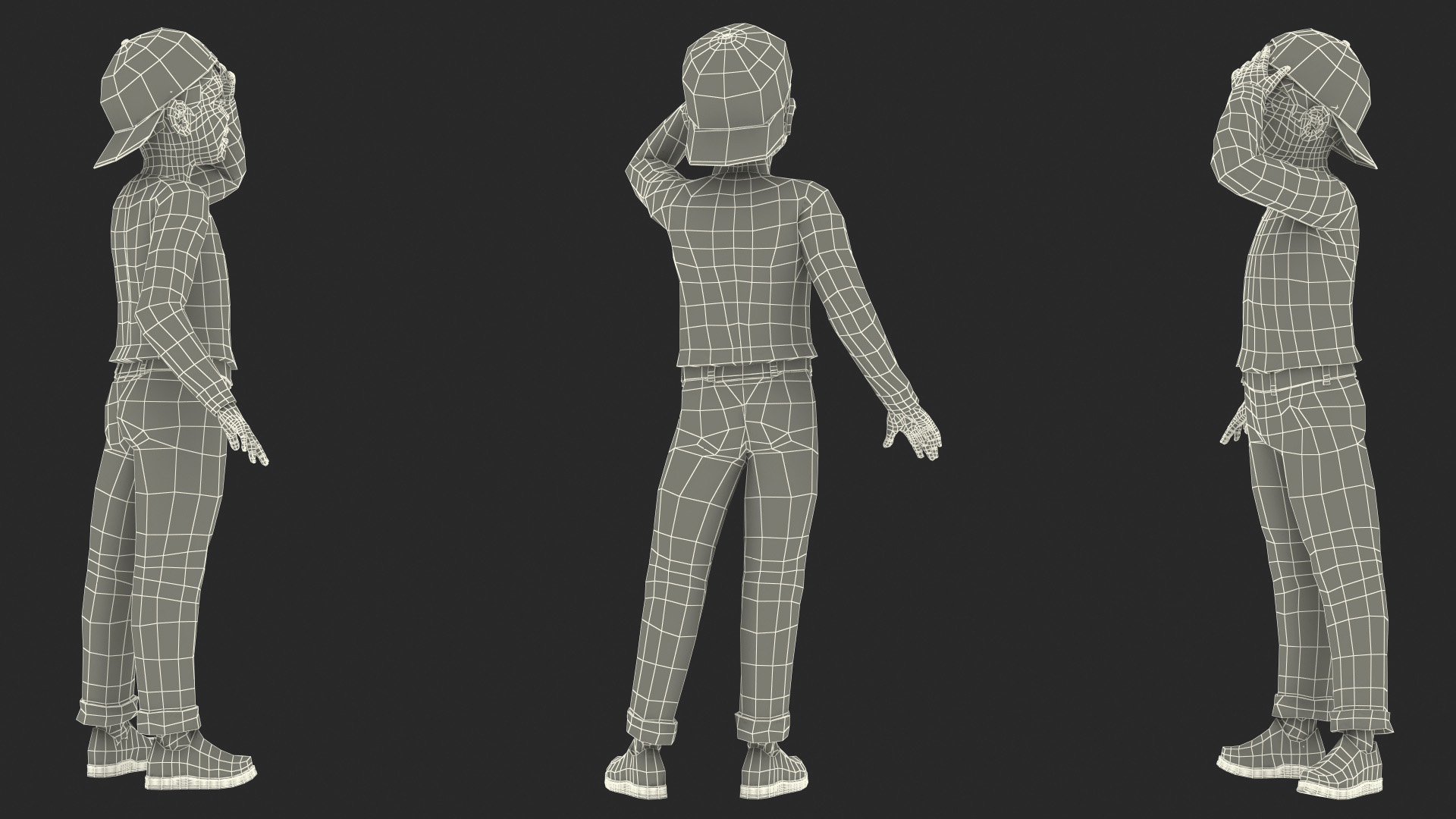 3D Smiling Asian Child Boy model