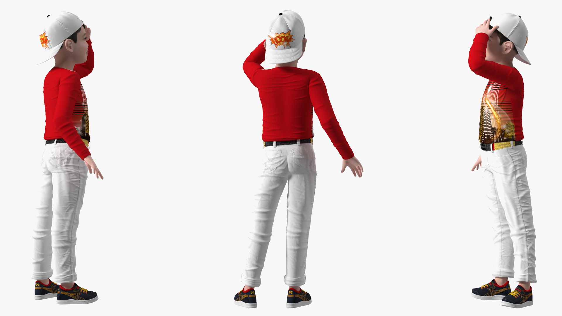 3D Smiling Asian Child Boy model