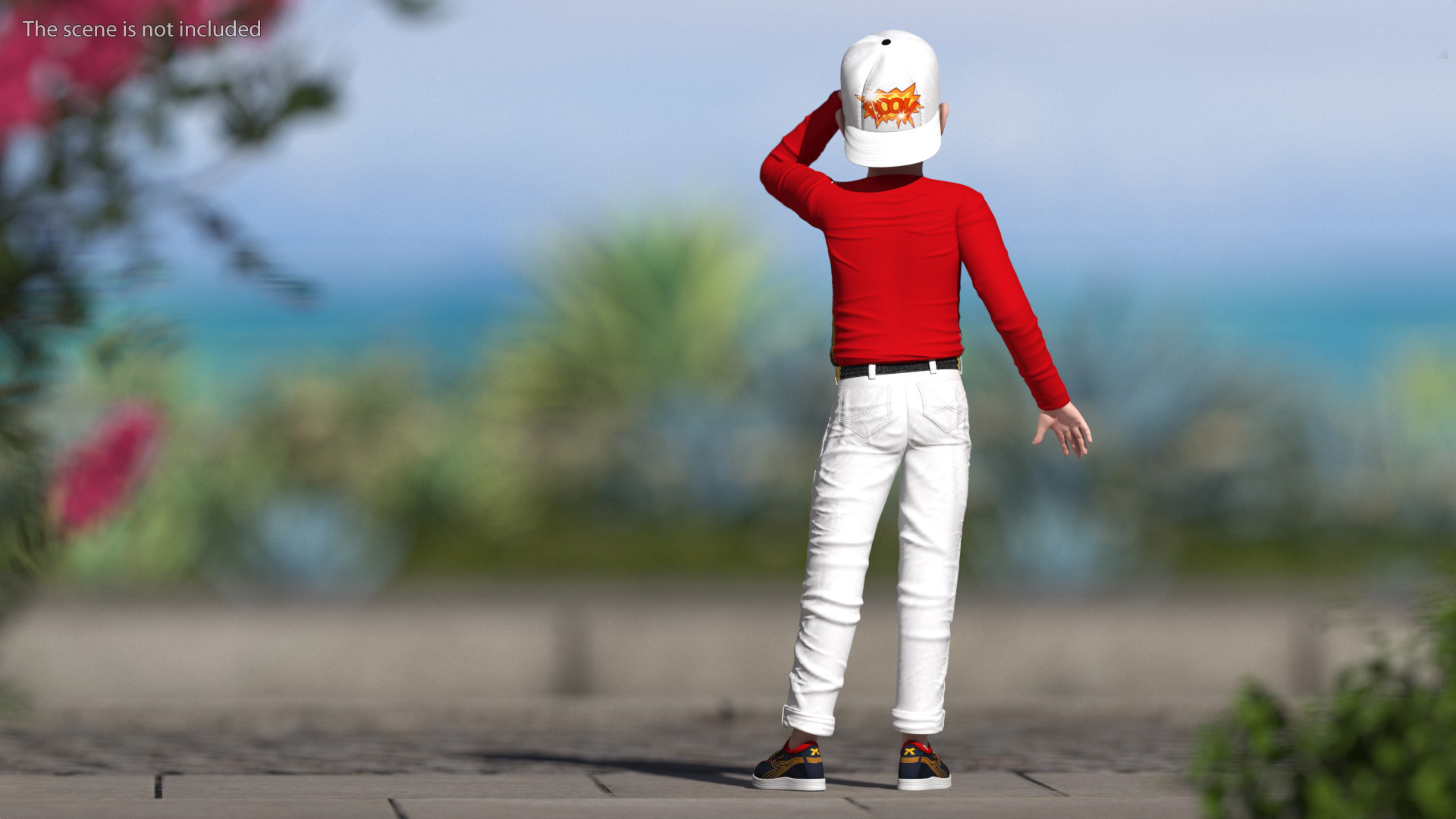 3D Smiling Asian Child Boy model