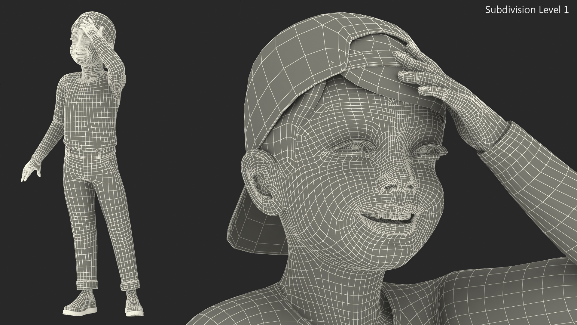 3D Smiling Asian Child Boy model